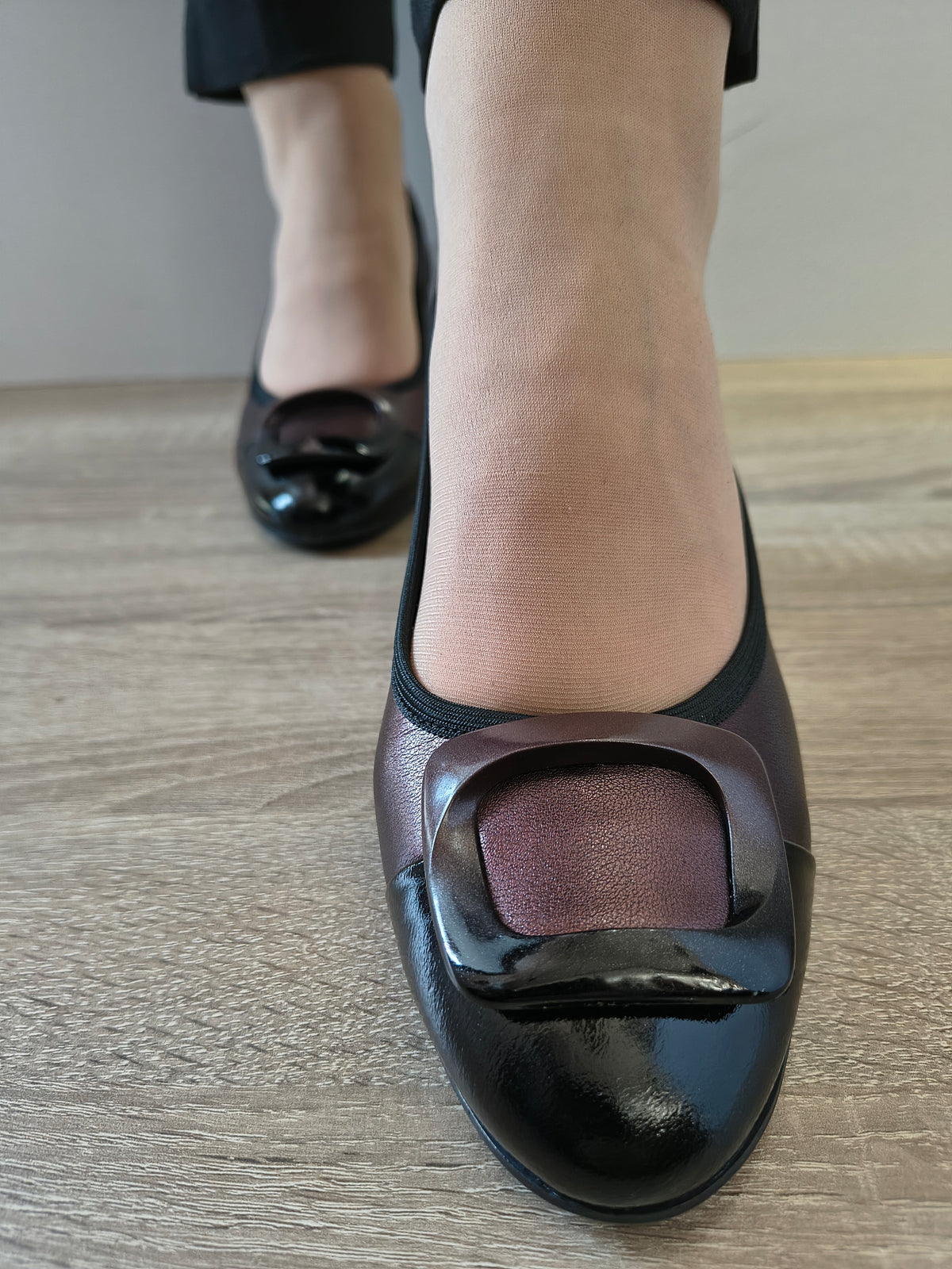 PANTOFI ELEGANTI DAMA AGA 02373 272 3103 BORDO/NEGRU LAC - imagine 4