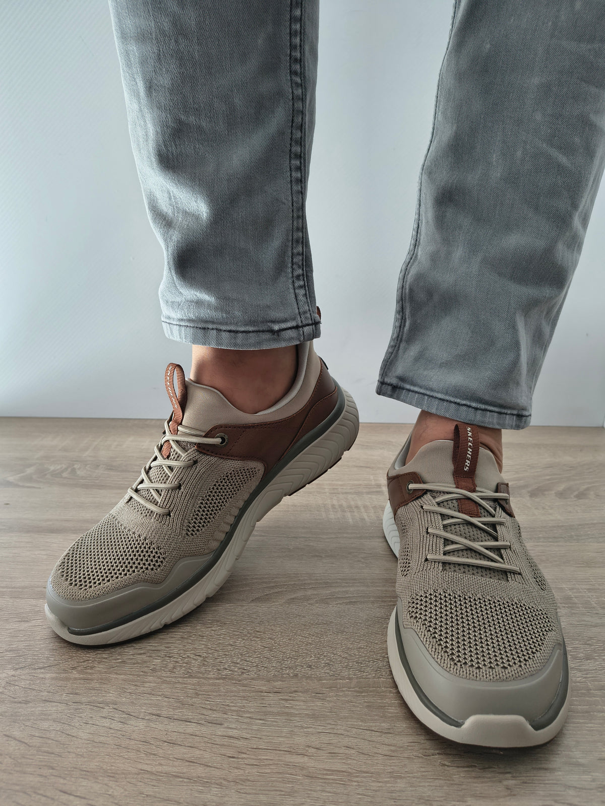 PANTOFI CASUAL BARBATI SKECHERS 205340 TPBR TAUPE - imagine 4