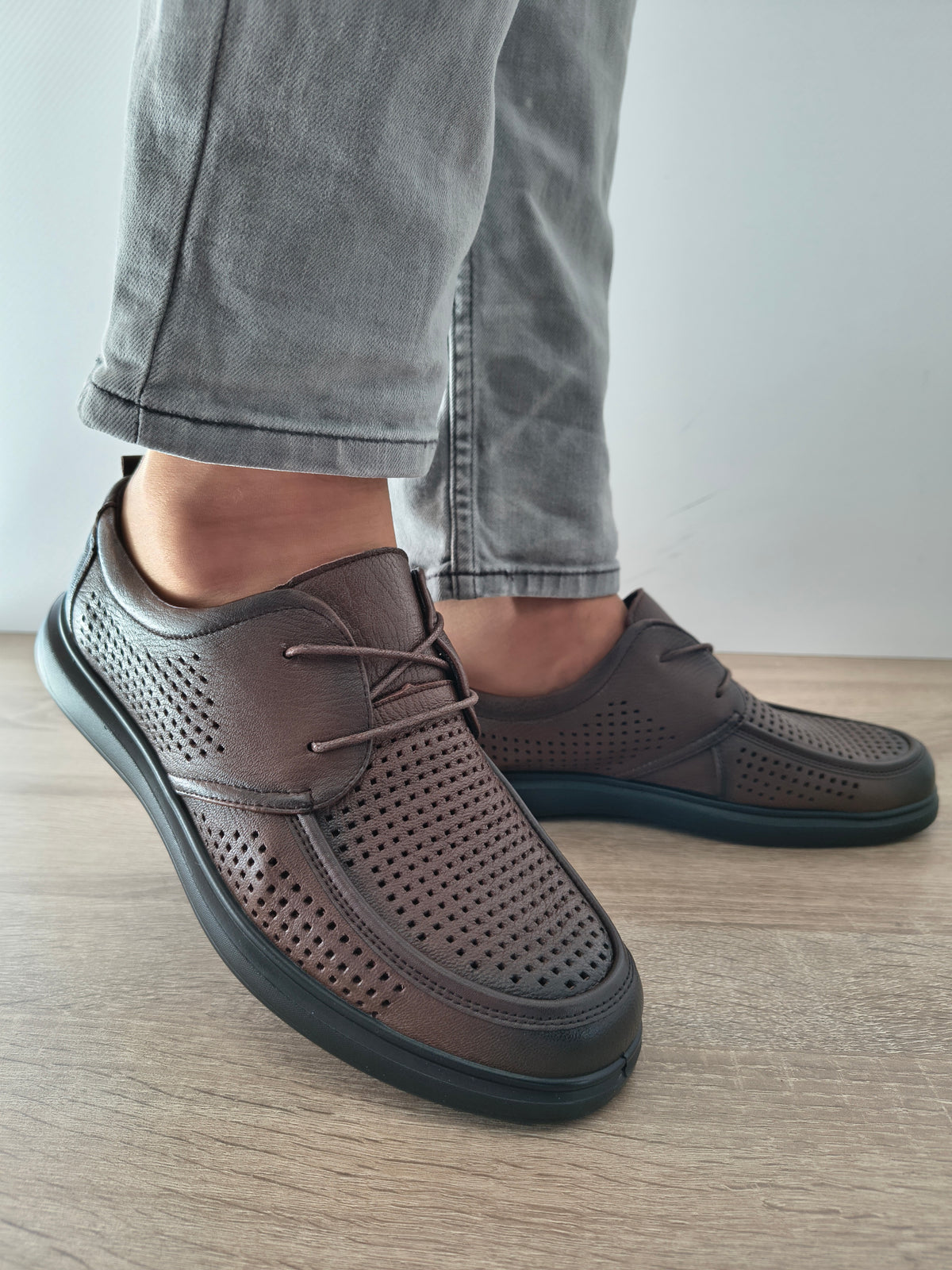 PANTOFI PERFORATI BARBATI MELS 26030 MARO - imagine 3