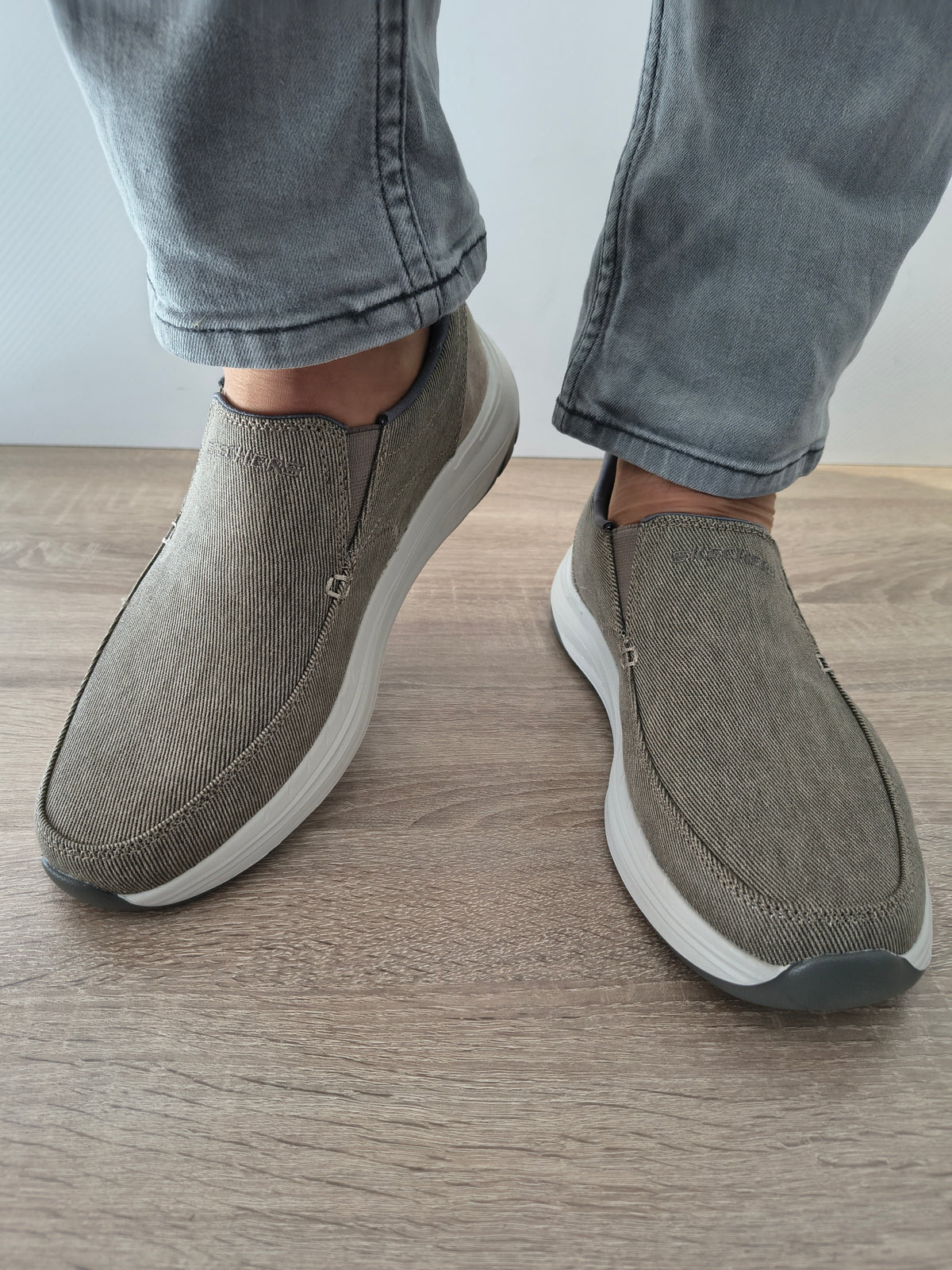 PANTOFI CASUAL BARBATI SKECHERS 205356 TPE TAUPE - imagine 4