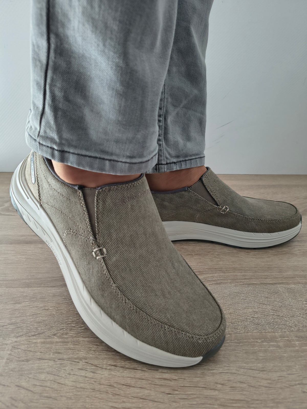 PANTOFI CASUAL BARBATI SKECHERS 205356 TPE TAUPE - imagine 3