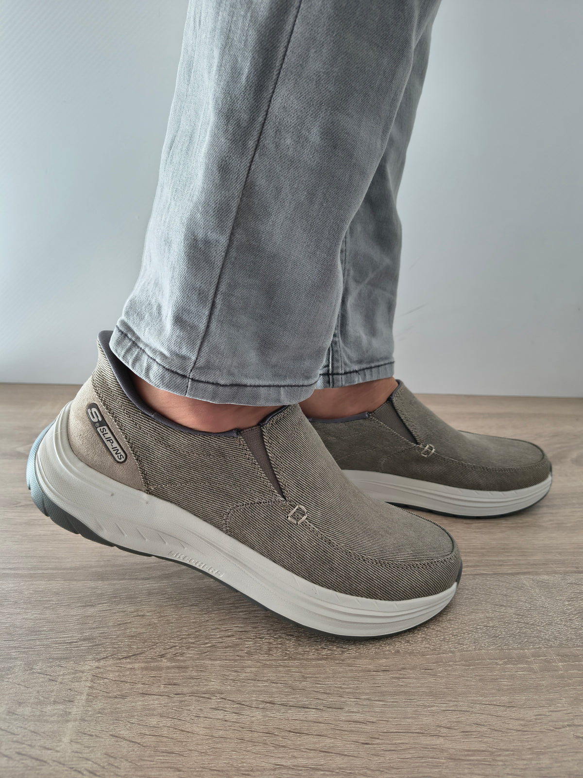 PANTOFI CASUAL BARBATI SKECHERS 205356 TPE TAUPE - imagine 2