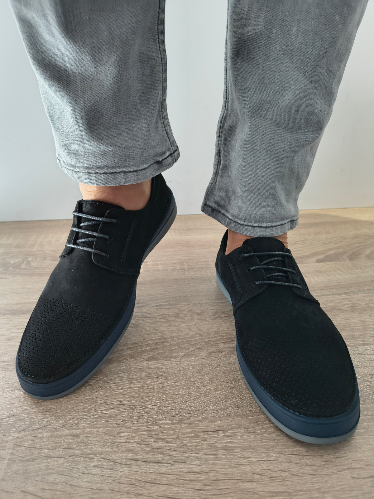 PANTOFI CASUAL BARBATI MELS W011-5 NEGRU VELUR - imagine 4