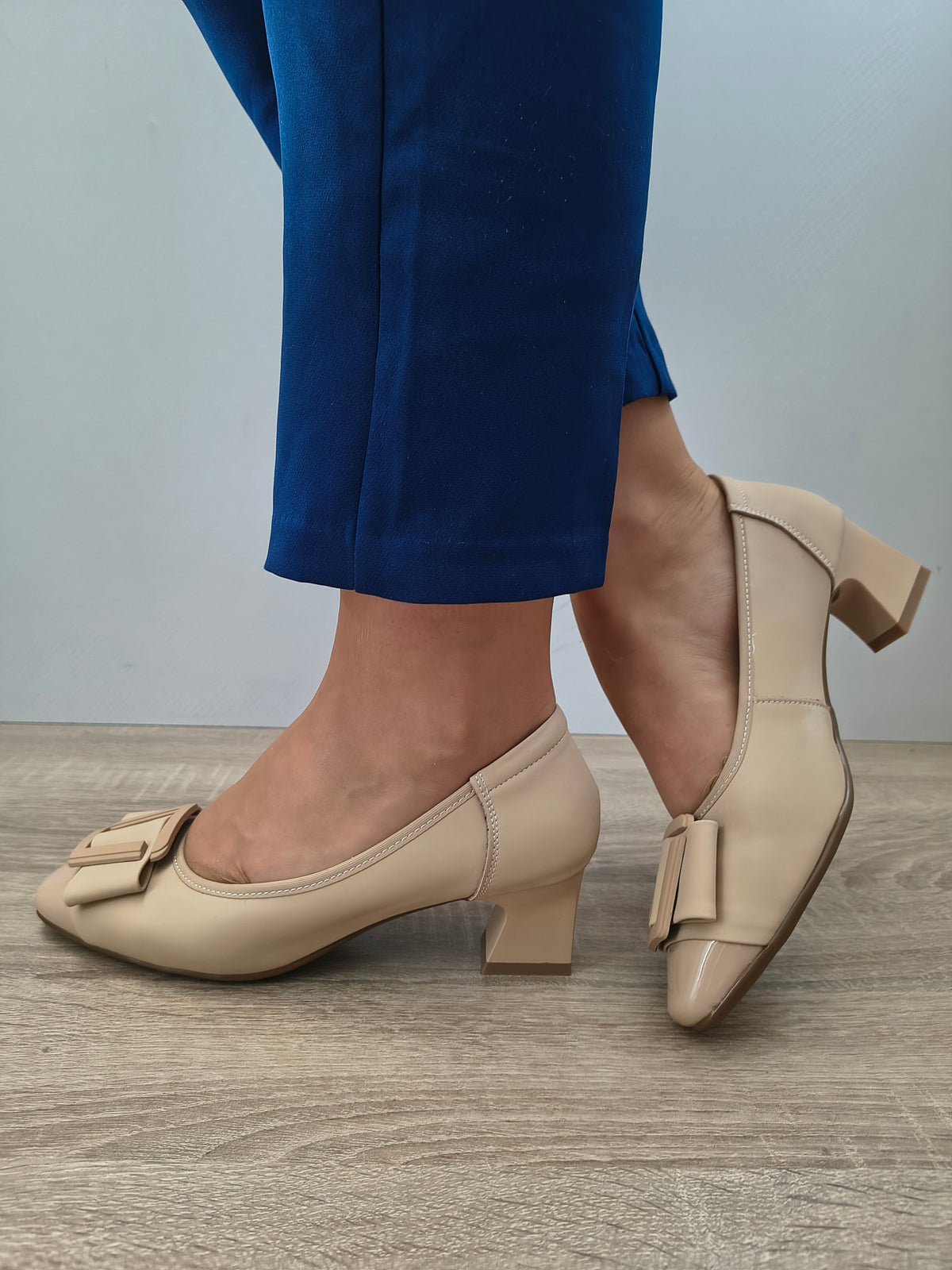 PANTOFI ELEGANTI DAMA FORMAZIONE 7591-90 APRICOT + LAC - imagine 5