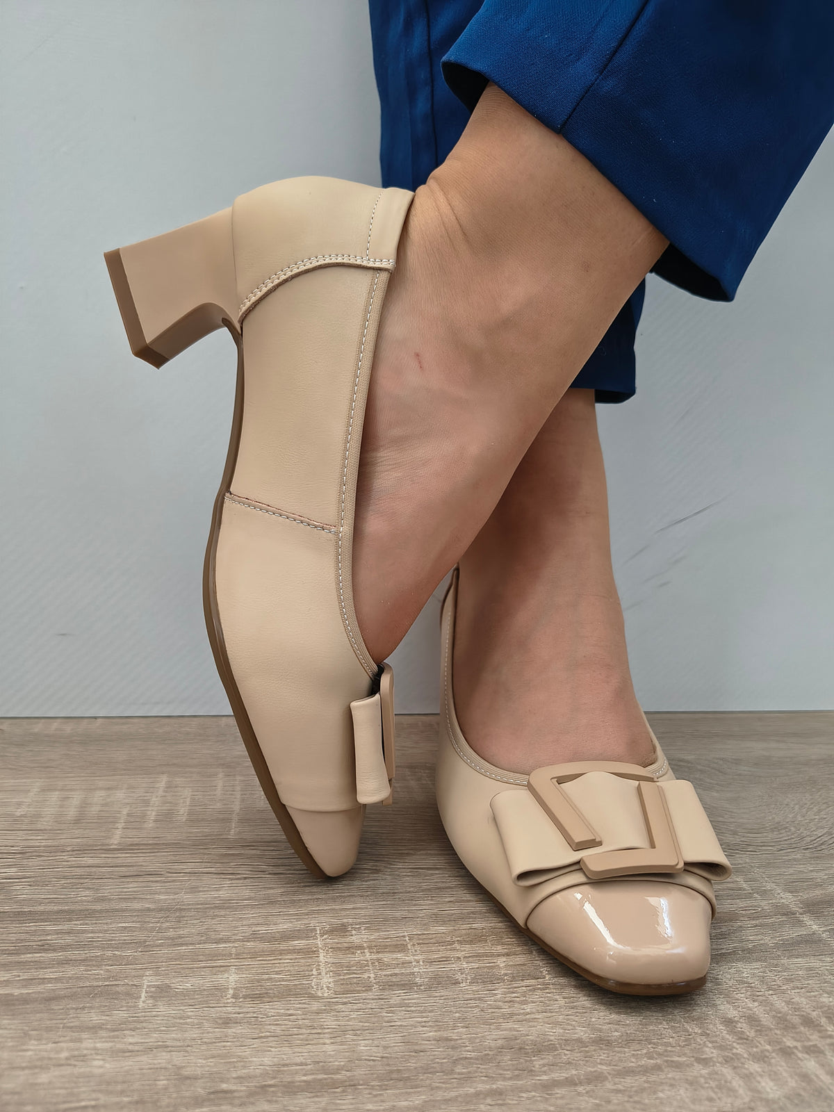 PANTOFI ELEGANTI DAMA FORMAZIONE 7591-90 APRICOT + LAC - imagine 3