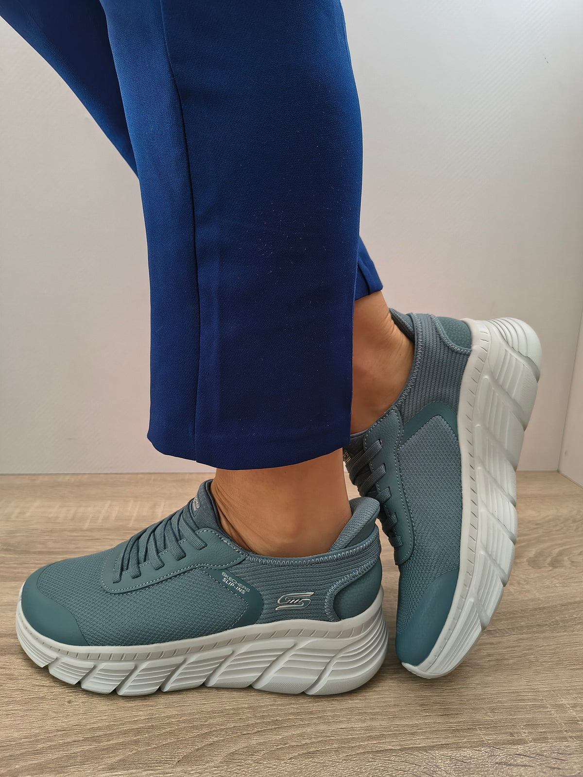 PANTOFI SPORT DAMA SKECHERS 117391 SLT ALBASTRU ARDEZIE - imagine 5