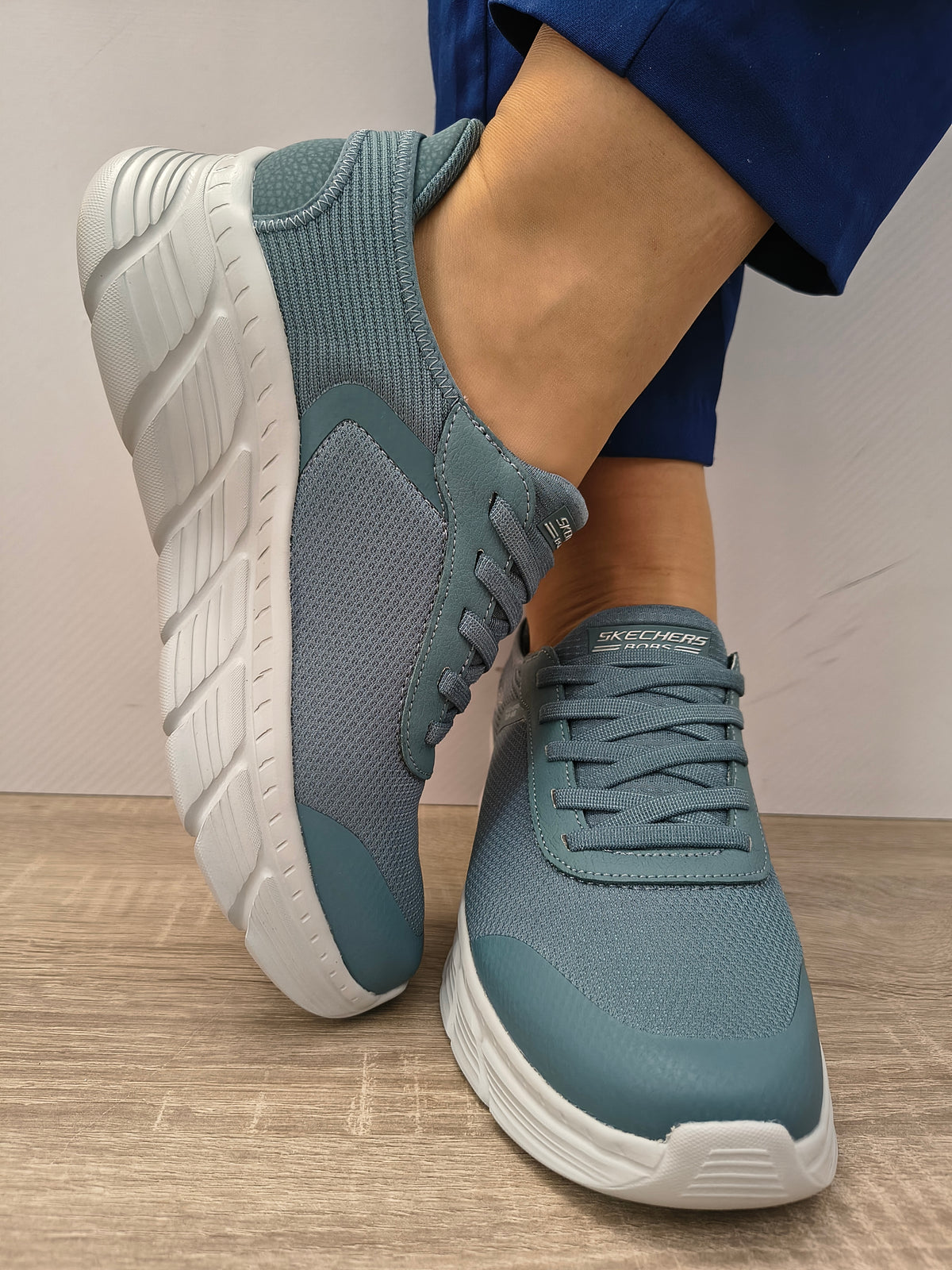 PANTOFI SPORT DAMA SKECHERS 117391 SLT ALBASTRU ARDEZIE - imagine 3