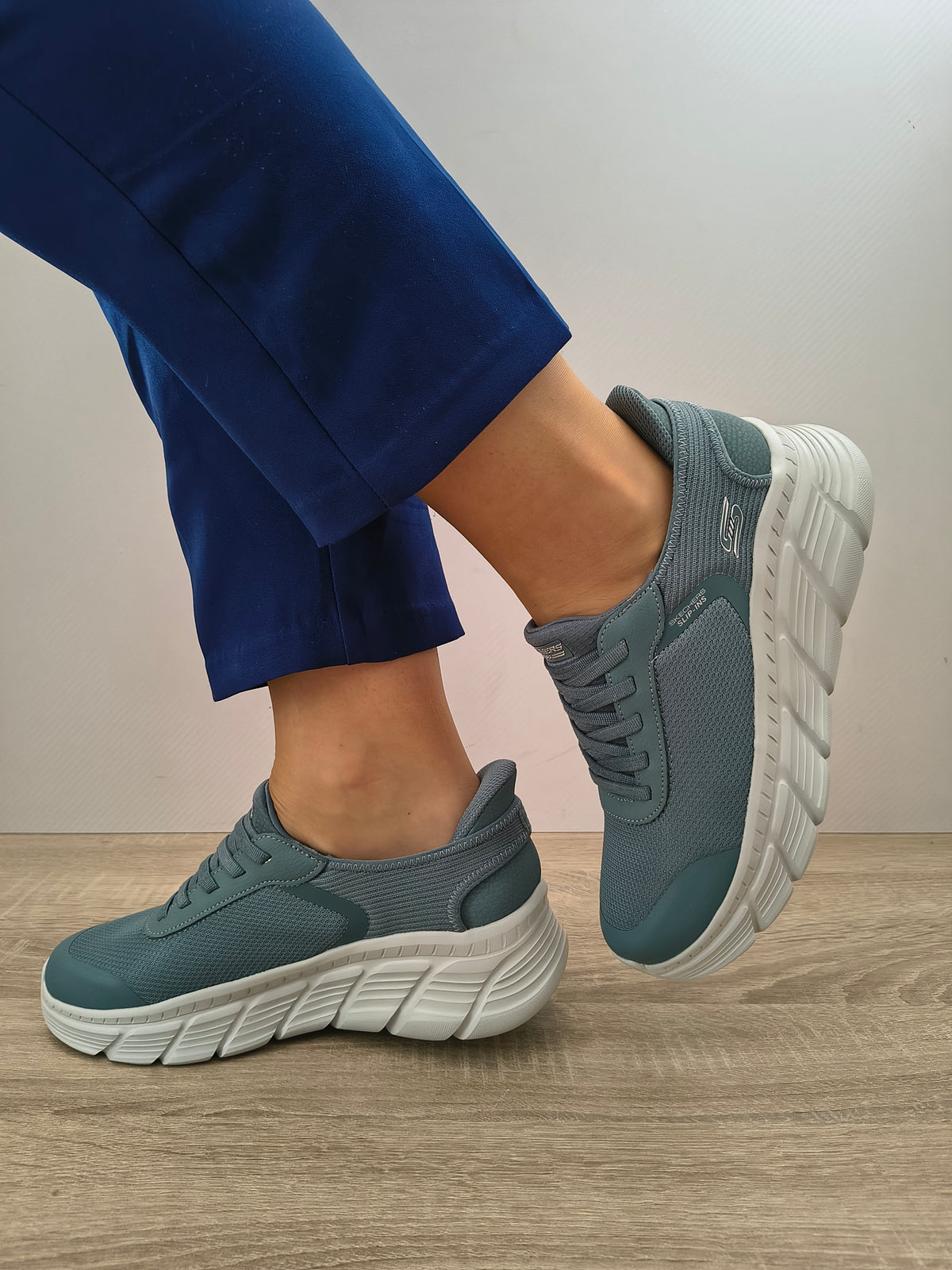 PANTOFI SPORT DAMA SKECHERS 117391 SLT ALBASTRU ARDEZIE - imagine 2