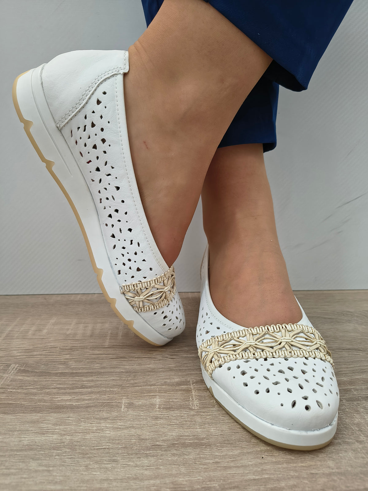 PANTOFI CASUAL DAMA RIEKER L3062-80 ALB - imagine 3