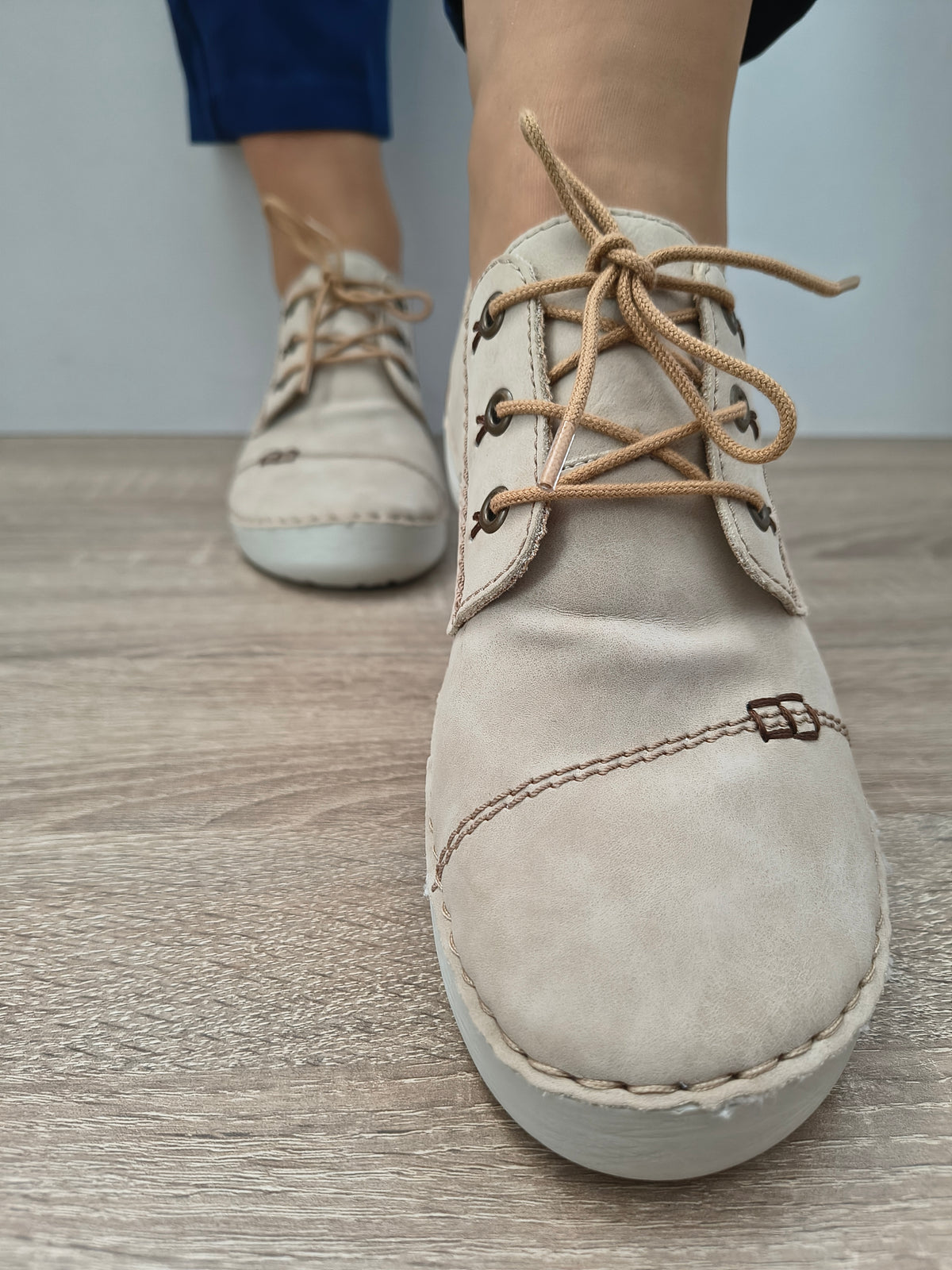 PANTOFI CASUAL DAMA RIEKER 52520-62 BEJ NUBUCK - imagine 4