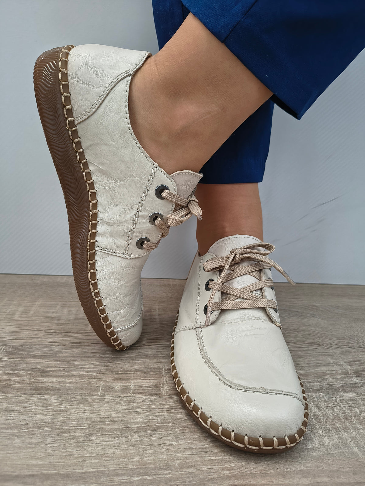 PANTOFI CASUAL DAMA RIEKER N2402-60 BEJ - imagine 3