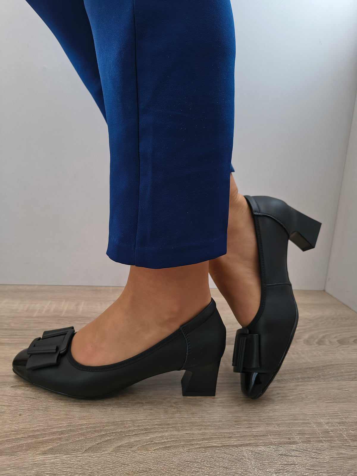 PANTOFI ELEGANTI DAMA FORMAZIONE 7591-90 NEGRU + LAC - imagine 5