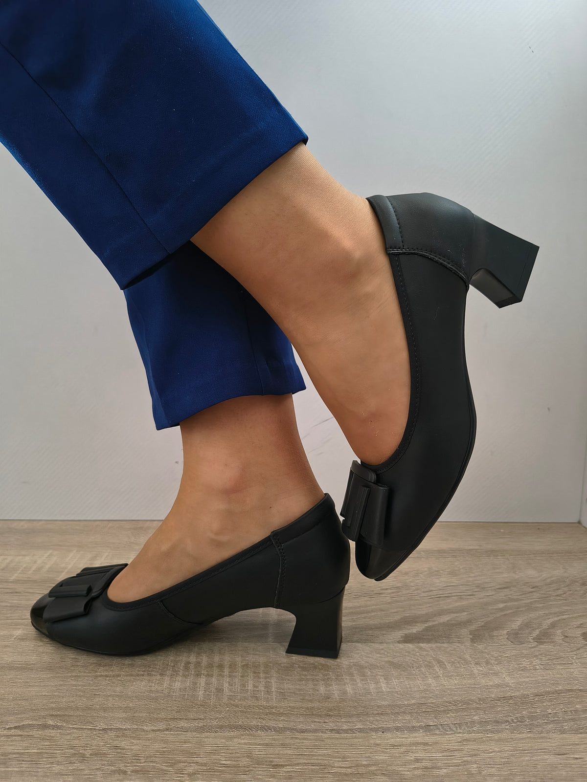 PANTOFI ELEGANTI DAMA FORMAZIONE 7591-90 NEGRU + LAC - imagine 2
