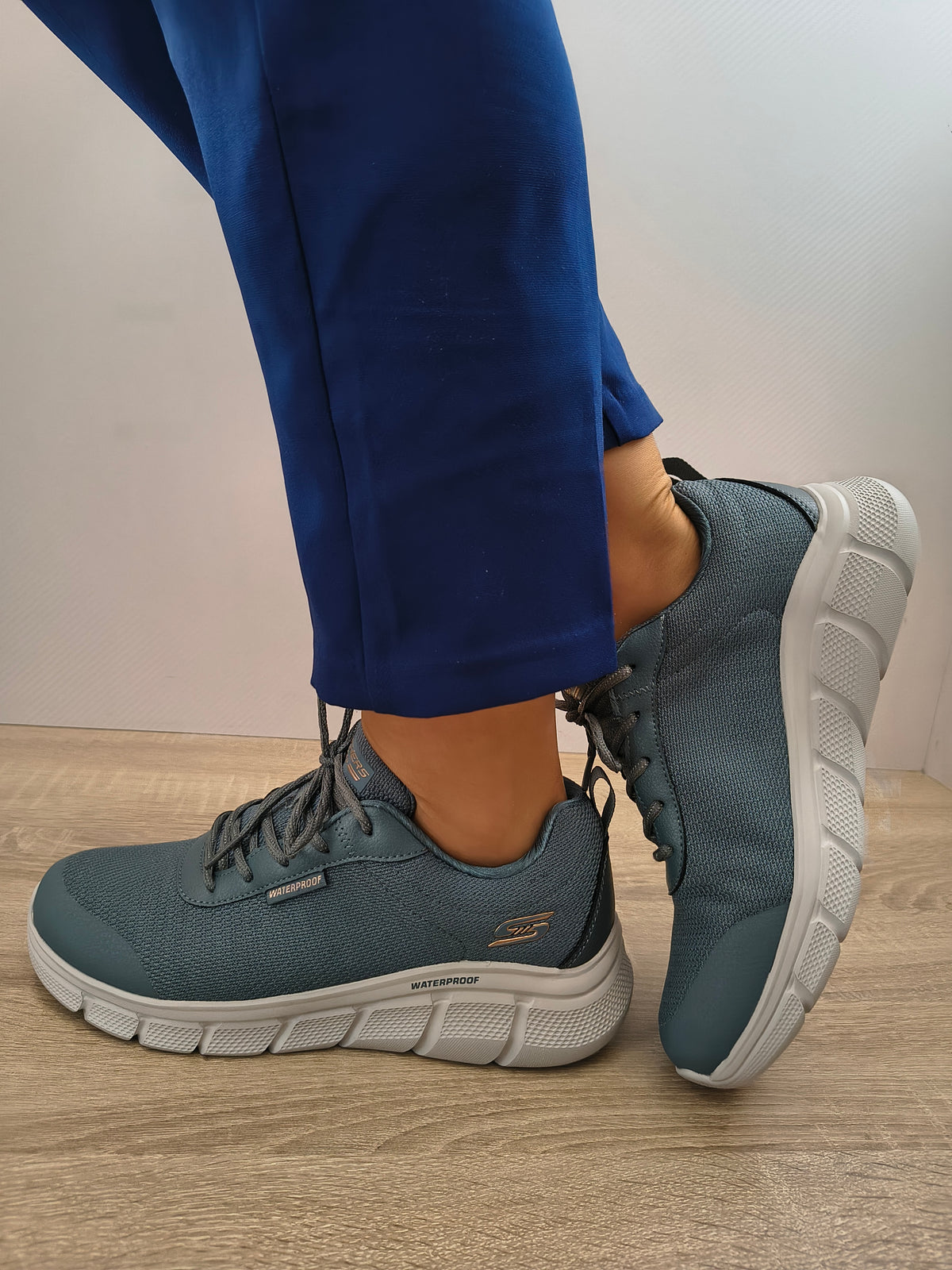 PANTOFI SPORT DAMA SKECHERS 117351 SLT ALBASTRU ARDEZIE - imagine 5