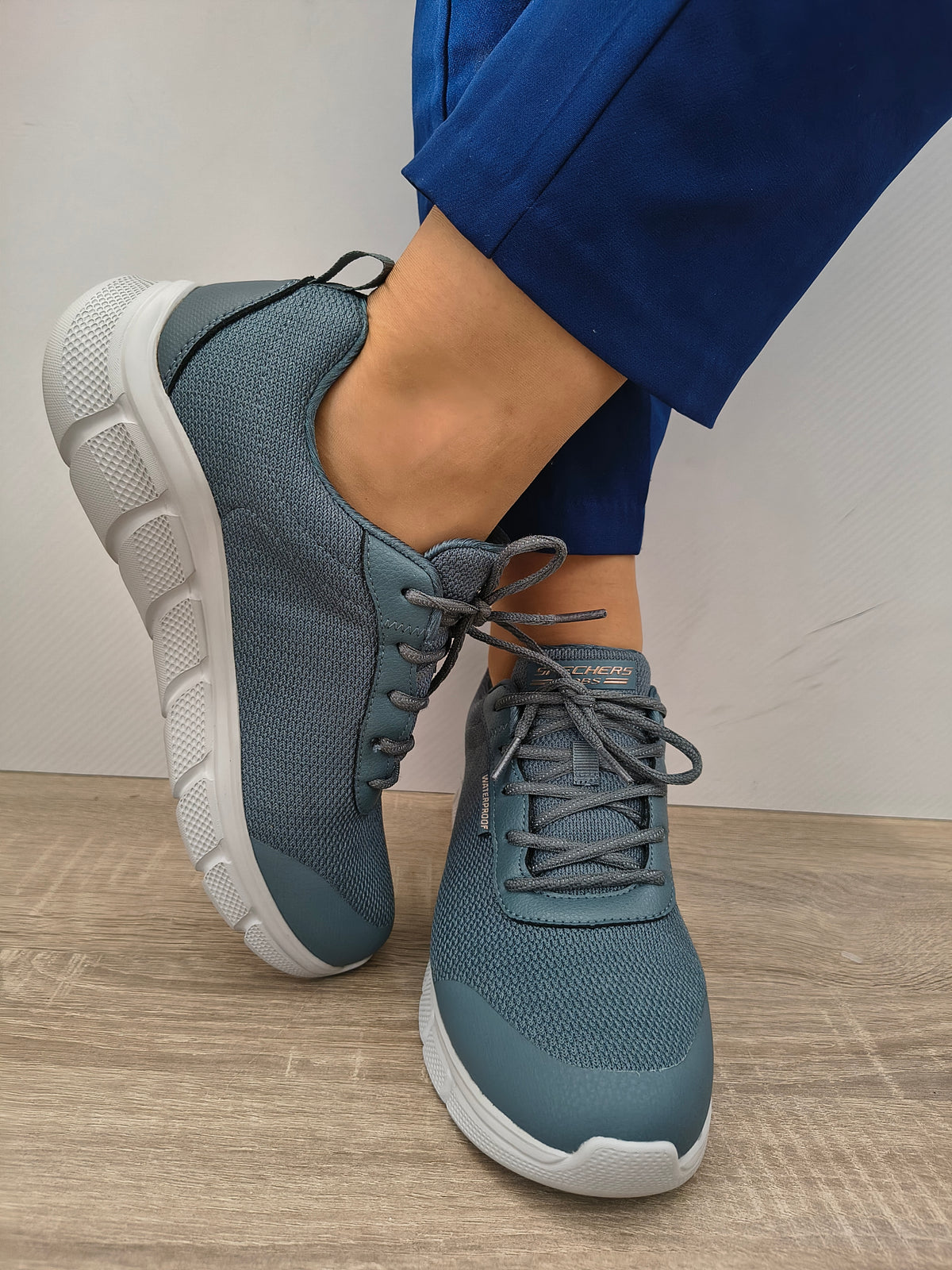 PANTOFI SPORT DAMA SKECHERS 117351 SLT ALBASTRU ARDEZIE - imagine 3