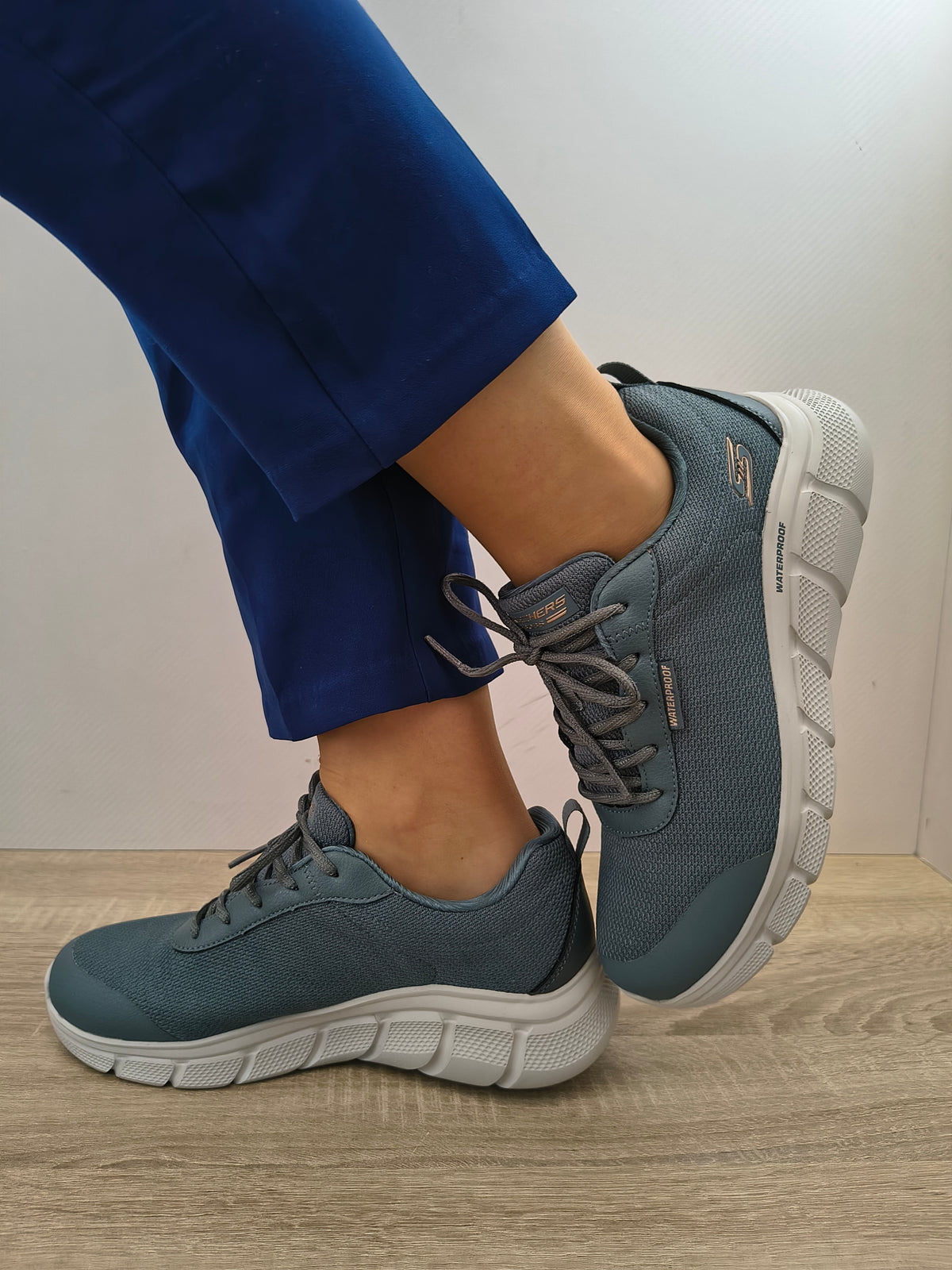 PANTOFI SPORT DAMA SKECHERS 117351 SLT ALBASTRU ARDEZIE - imagine 2
