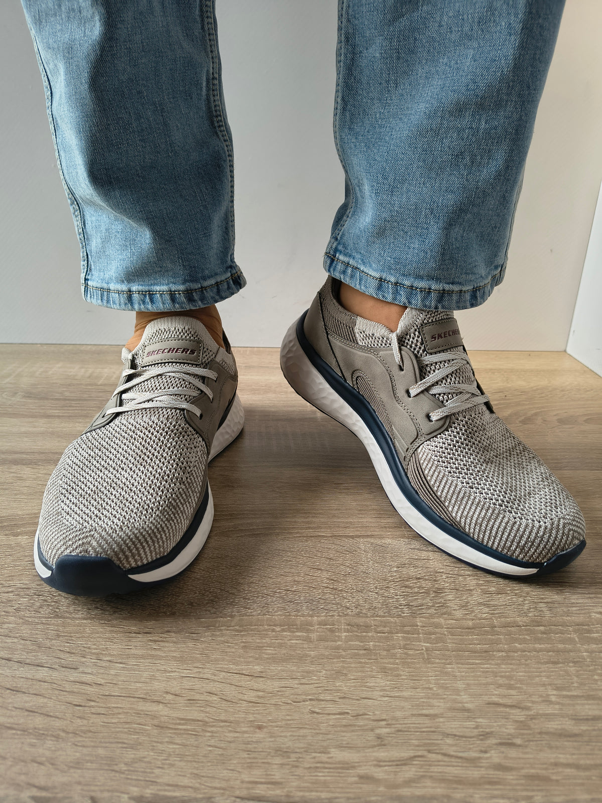 PANTOFI SPORT BARBATI SKECHERS 210986 TPMT BEJ TAUPE - imagine 2