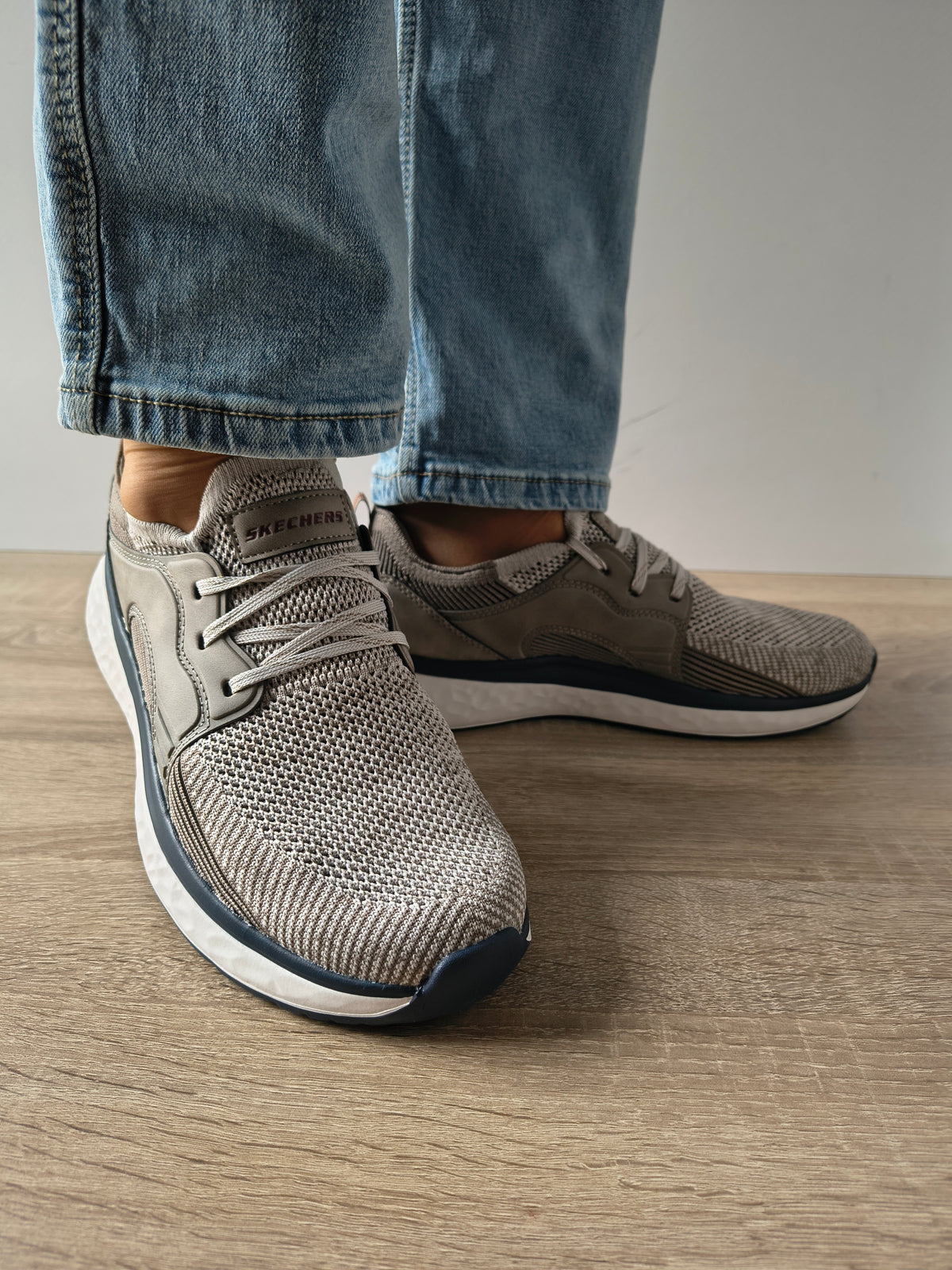 PANTOFI SPORT BARBATI SKECHERS 210986 TPMT BEJ TAUPE - imagine 4