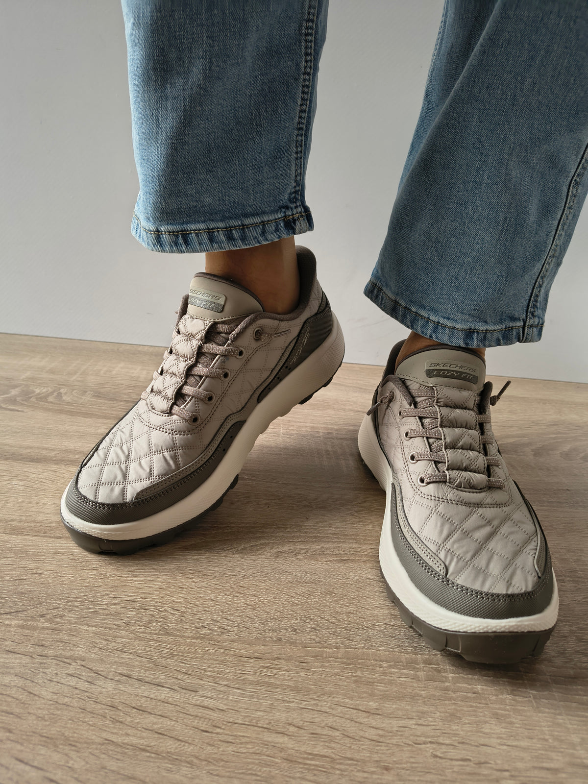 PANTOFI SPORT BARBATI SKECHERS 237664 TPE TAUPE - imagine 5