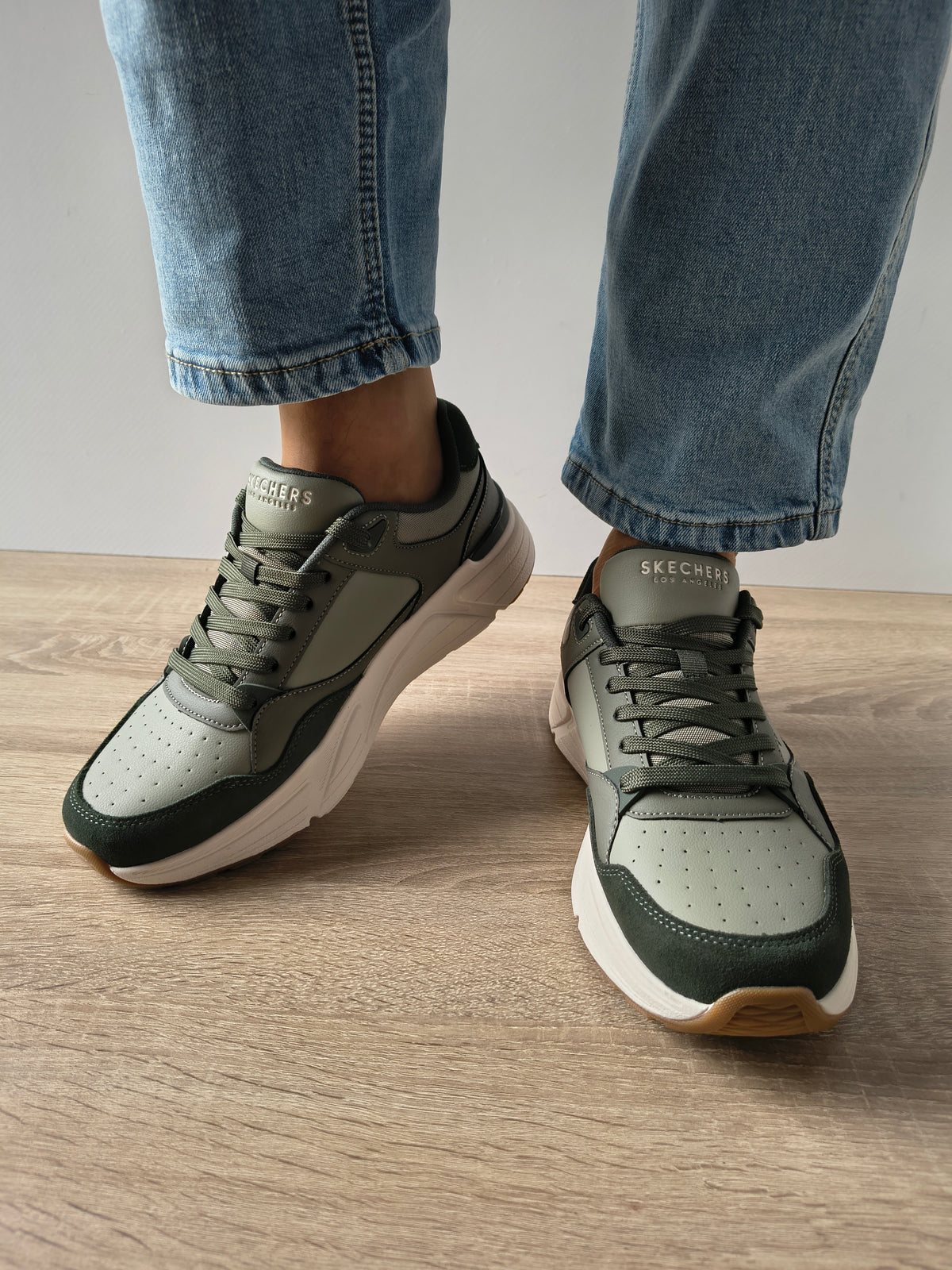 PANTOFI SPORT BARBATI SKECHERS 183430 OLV OLIVE - imagine 5