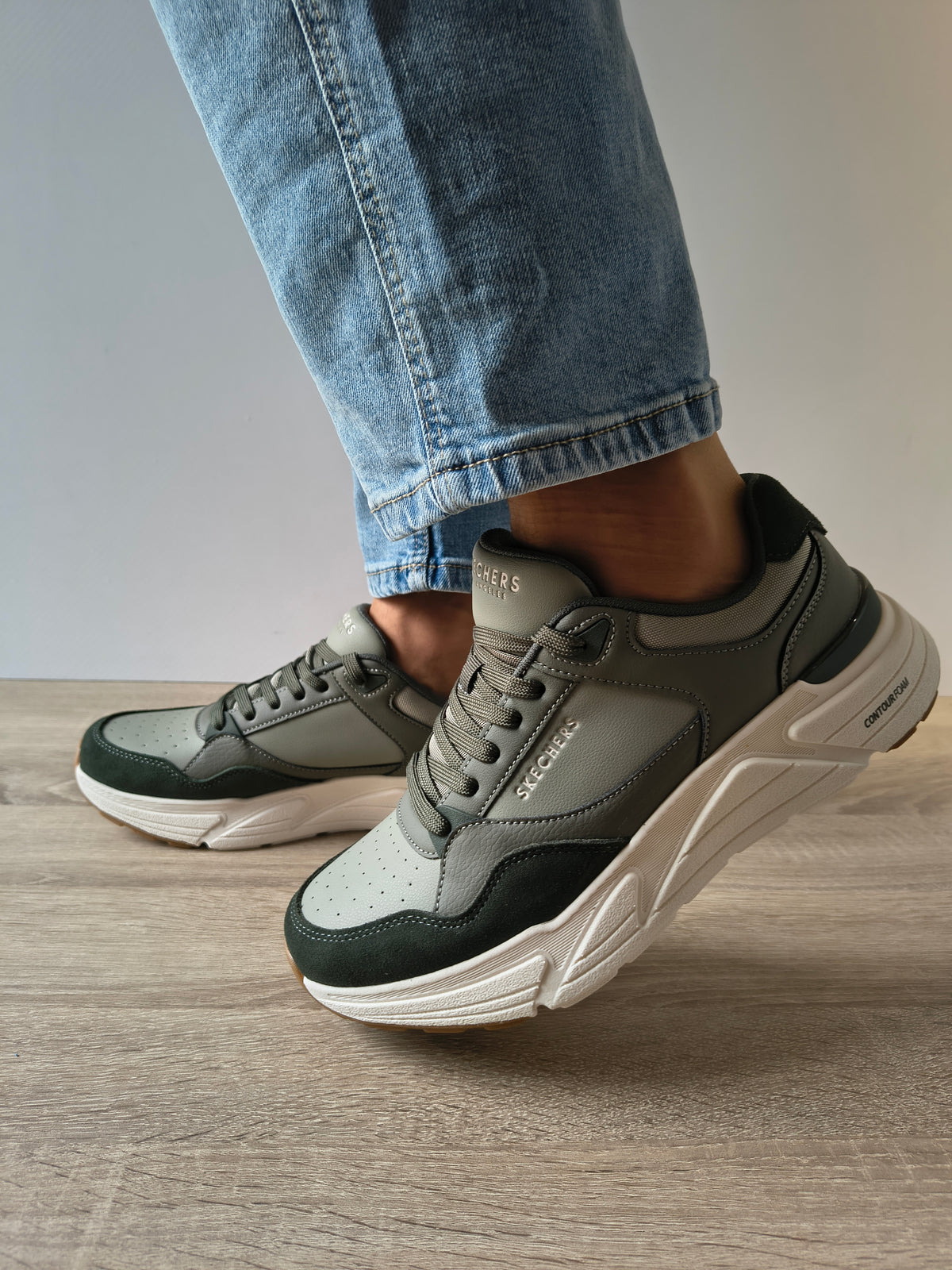PANTOFI SPORT BARBATI SKECHERS 183430 OLV OLIVE - imagine 4