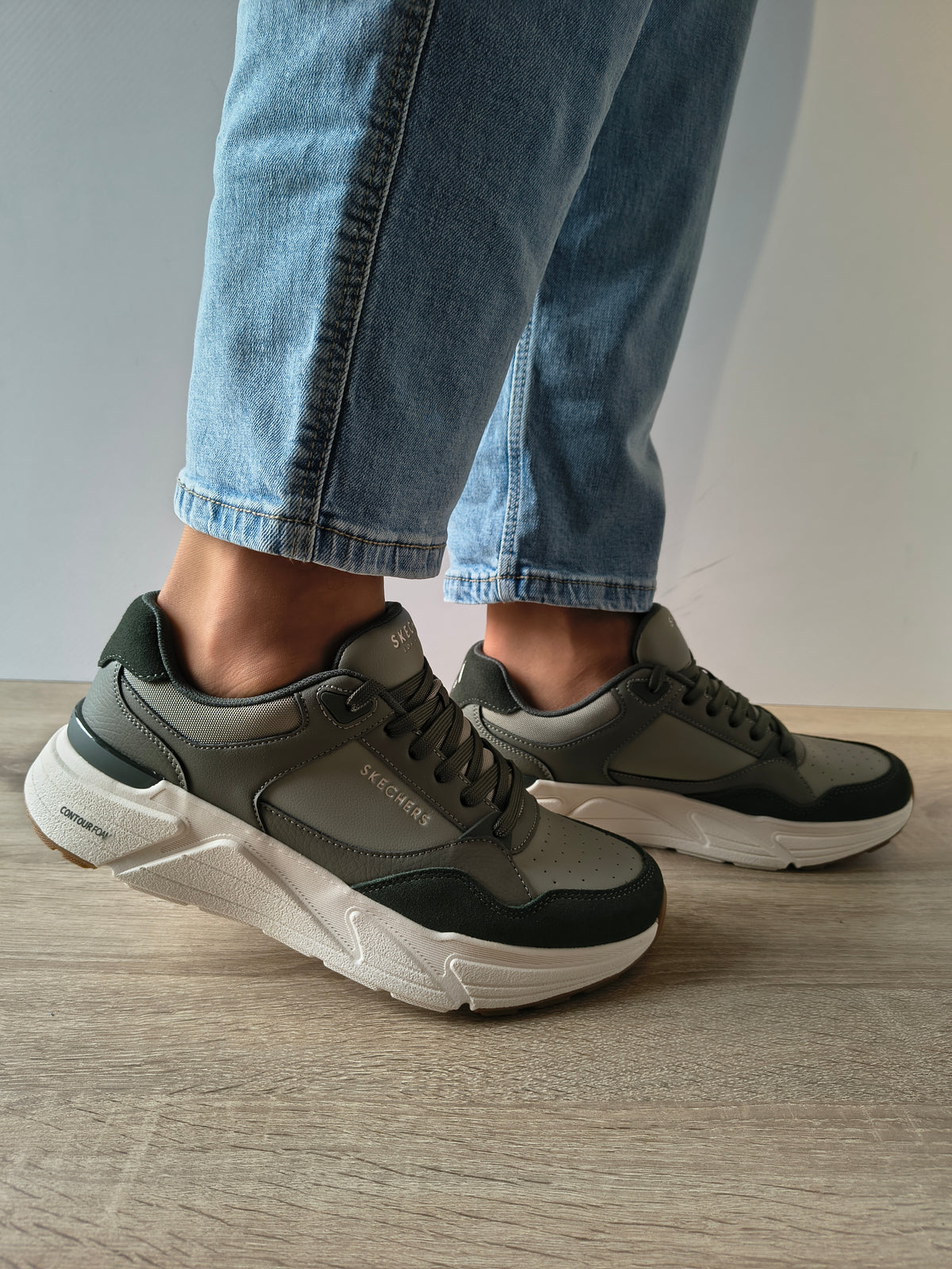 PANTOFI SPORT BARBATI SKECHERS 183430 OLV OLIVE - imagine 2