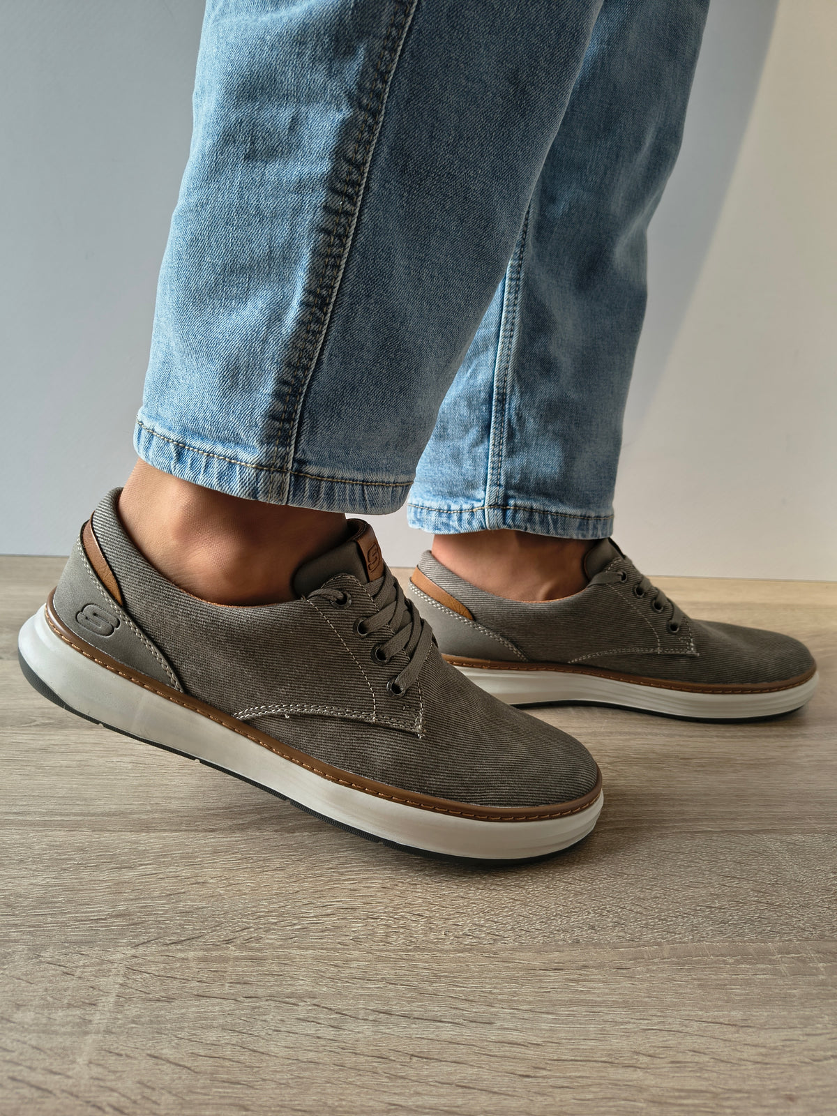 PANTOFI CASUAL BĂRBAȚI SKECHERS 65981 TPE BEJ - imagine 3