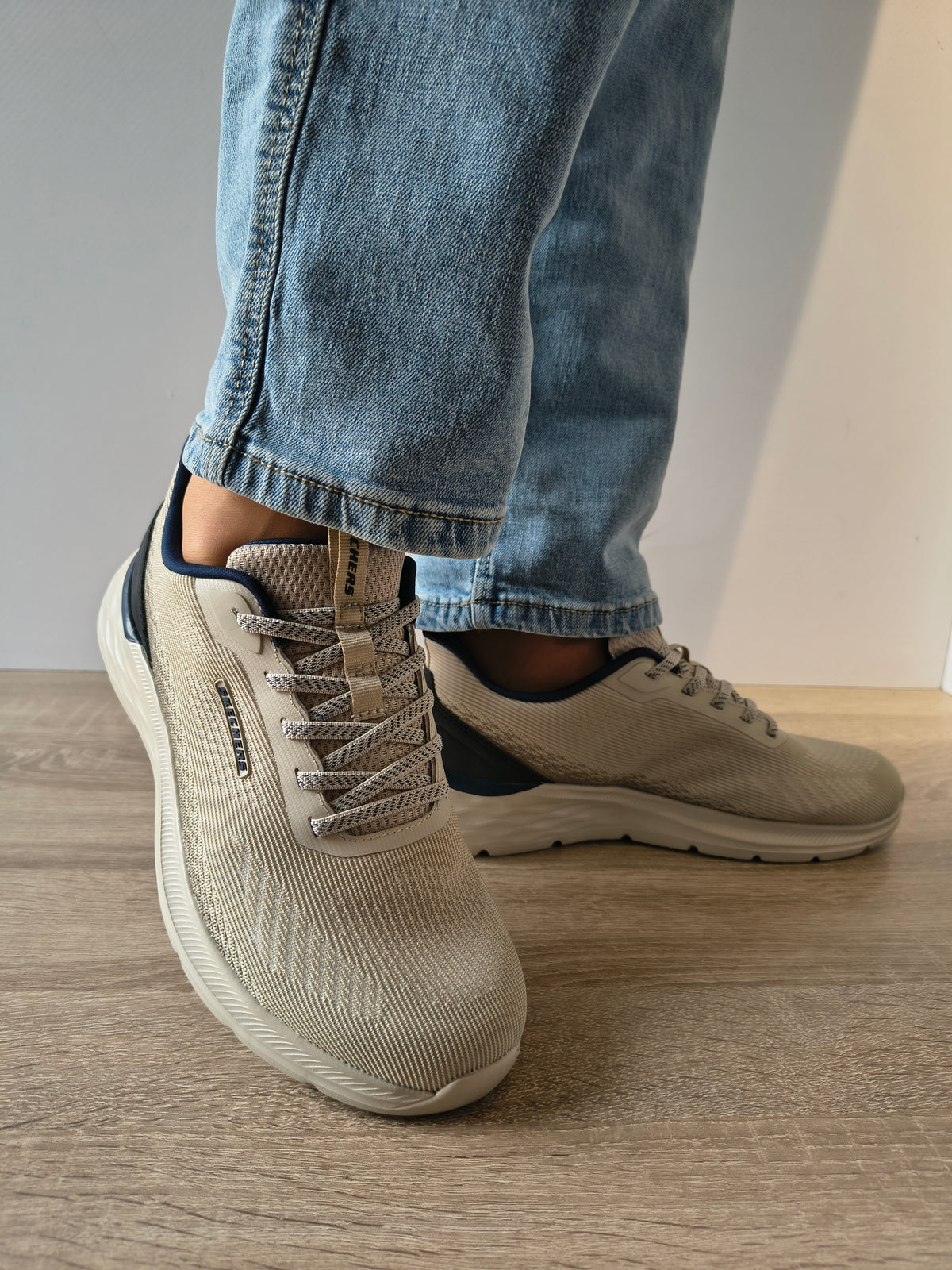 PANTOFI SPORT BARBATI SKECHERS 211369 TPE TAUPE - imagine 3