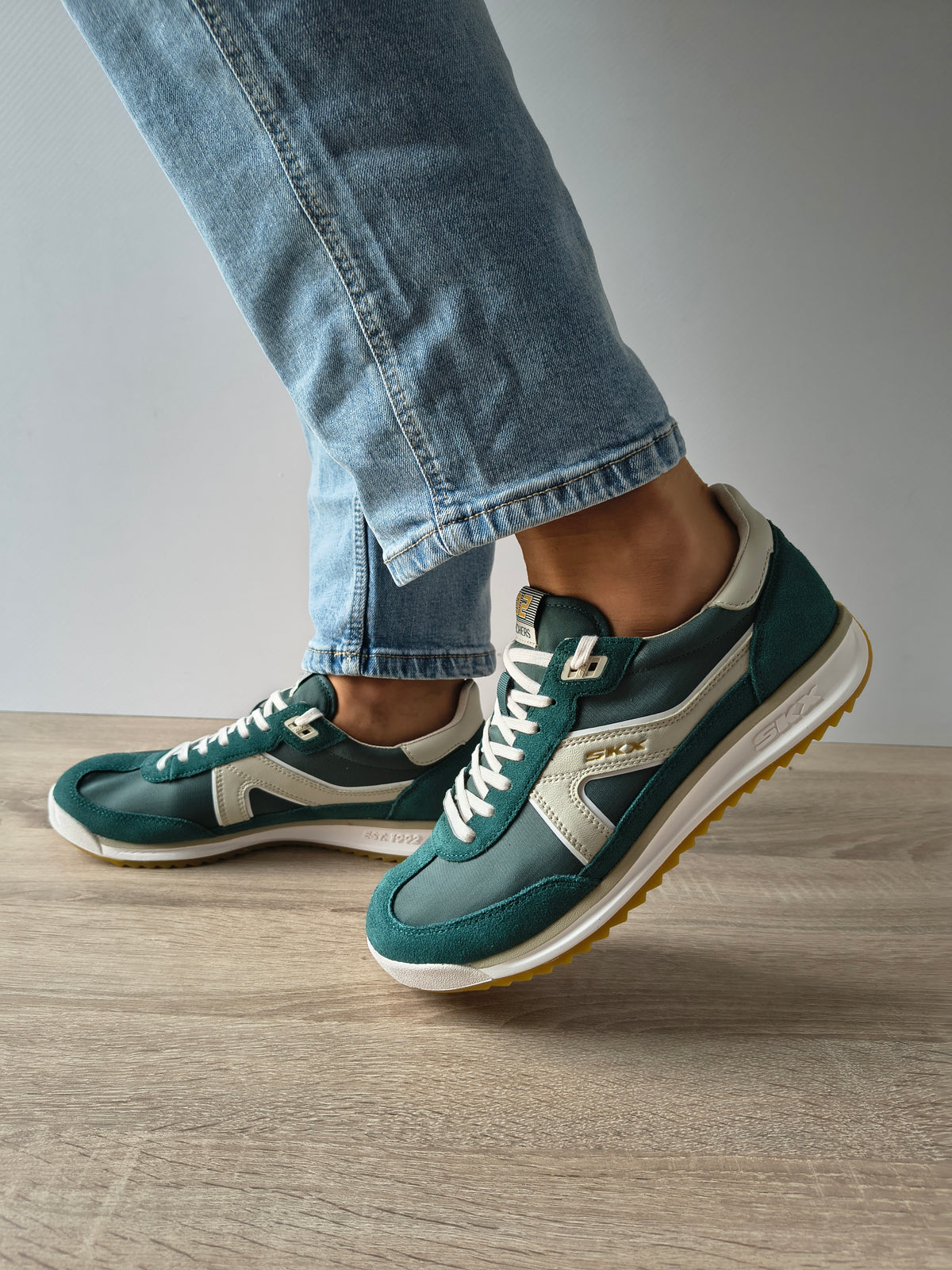 PANTOFI SPORT BARBATI SKECHERS 254220 GRW VERDE/ALB - imagine 4