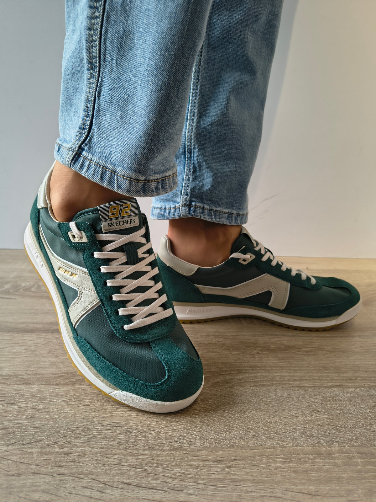 PANTOFI SPORT BARBATI SKECHERS 254220 GRW VERDE/ALB - imagine 3