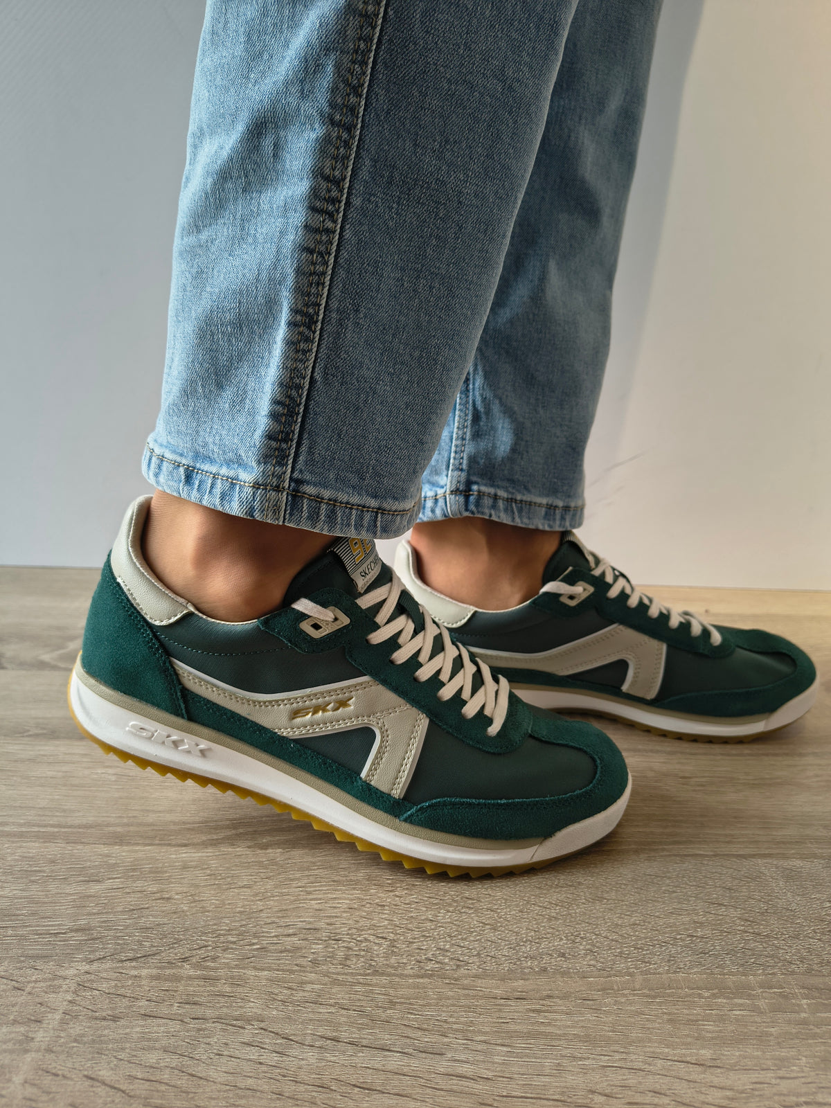 PANTOFI SPORT BARBATI SKECHERS 254220 GRW VERDE/ALB - imagine 2