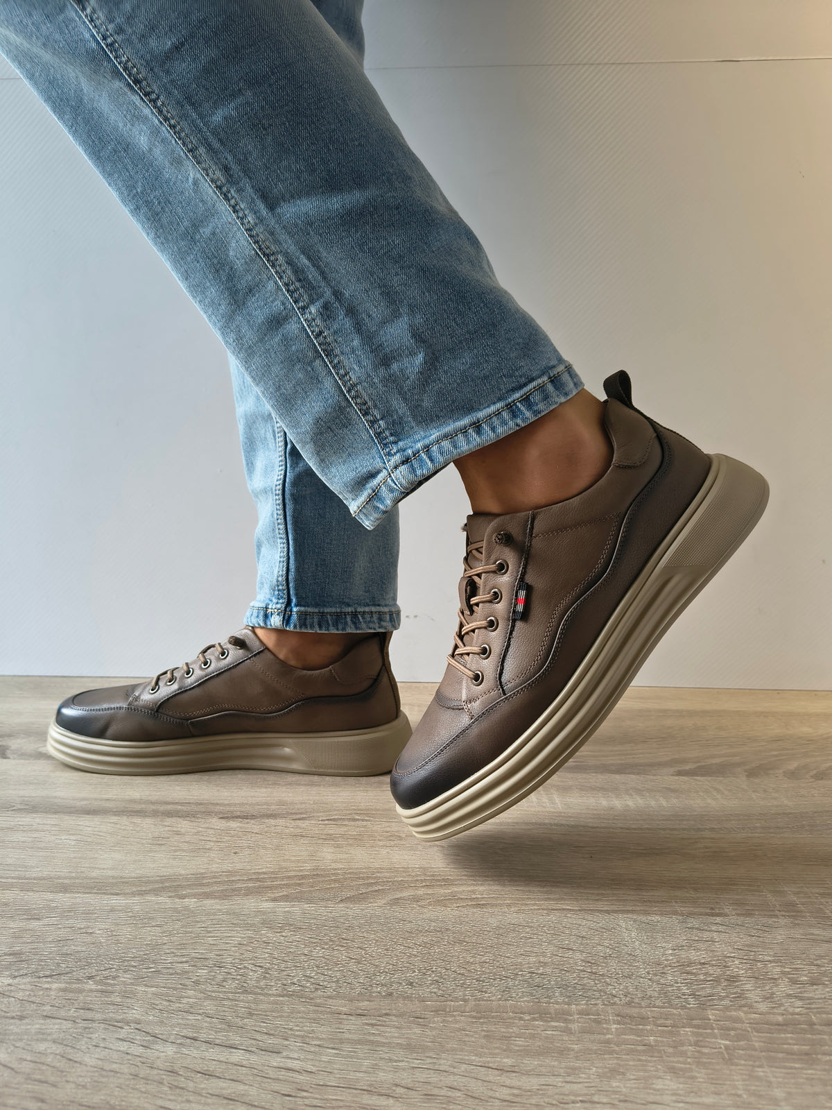 PANTOFI CASUAL BARBATI MELS W27017 KHAKI - imagine 4