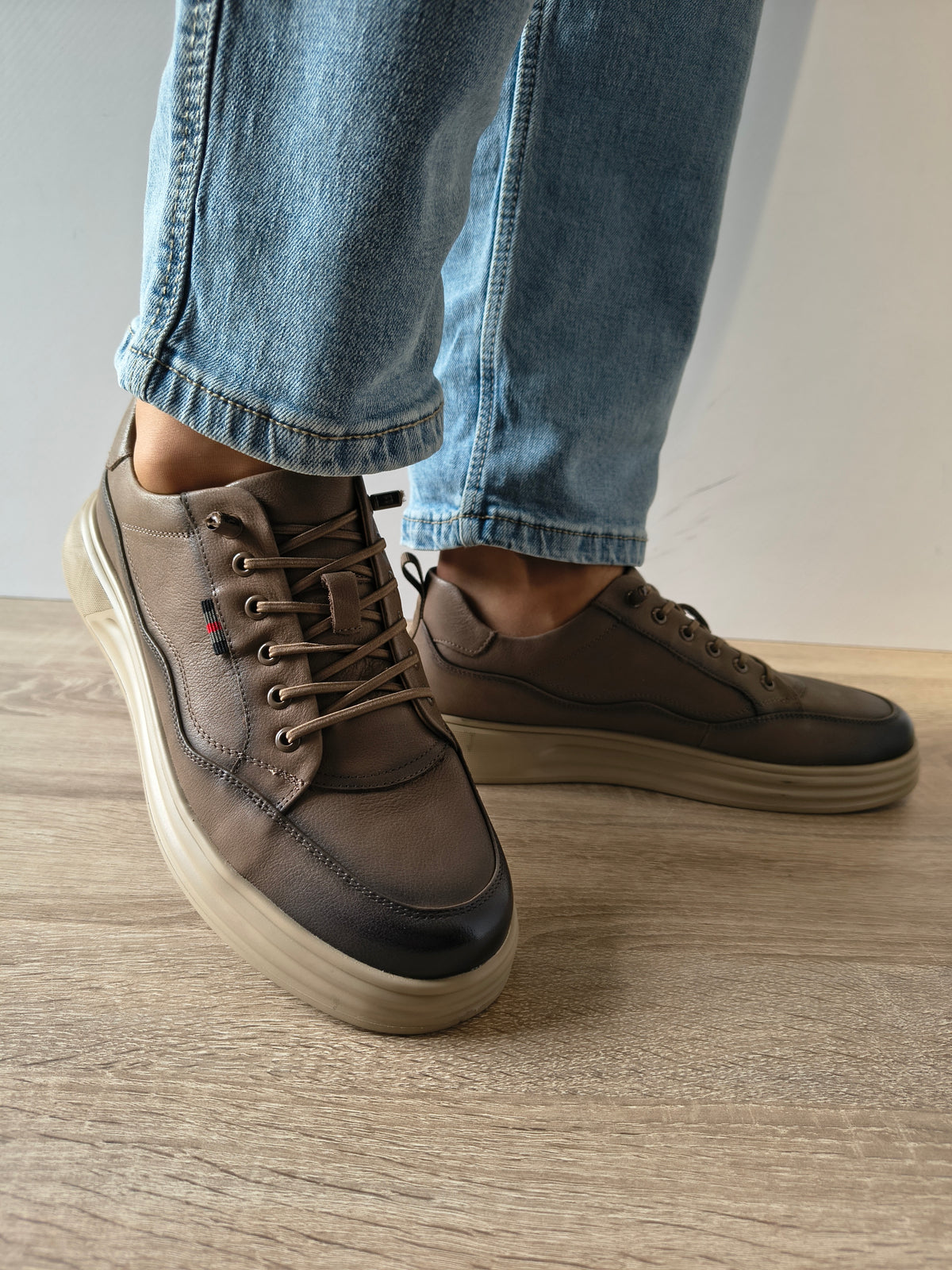 PANTOFI CASUAL BARBATI MELS W27017 KHAKI - imagine 3
