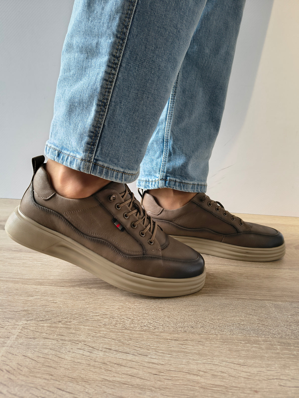 PANTOFI CASUAL BARBATI MELS W27017 KHAKI - imagine 2