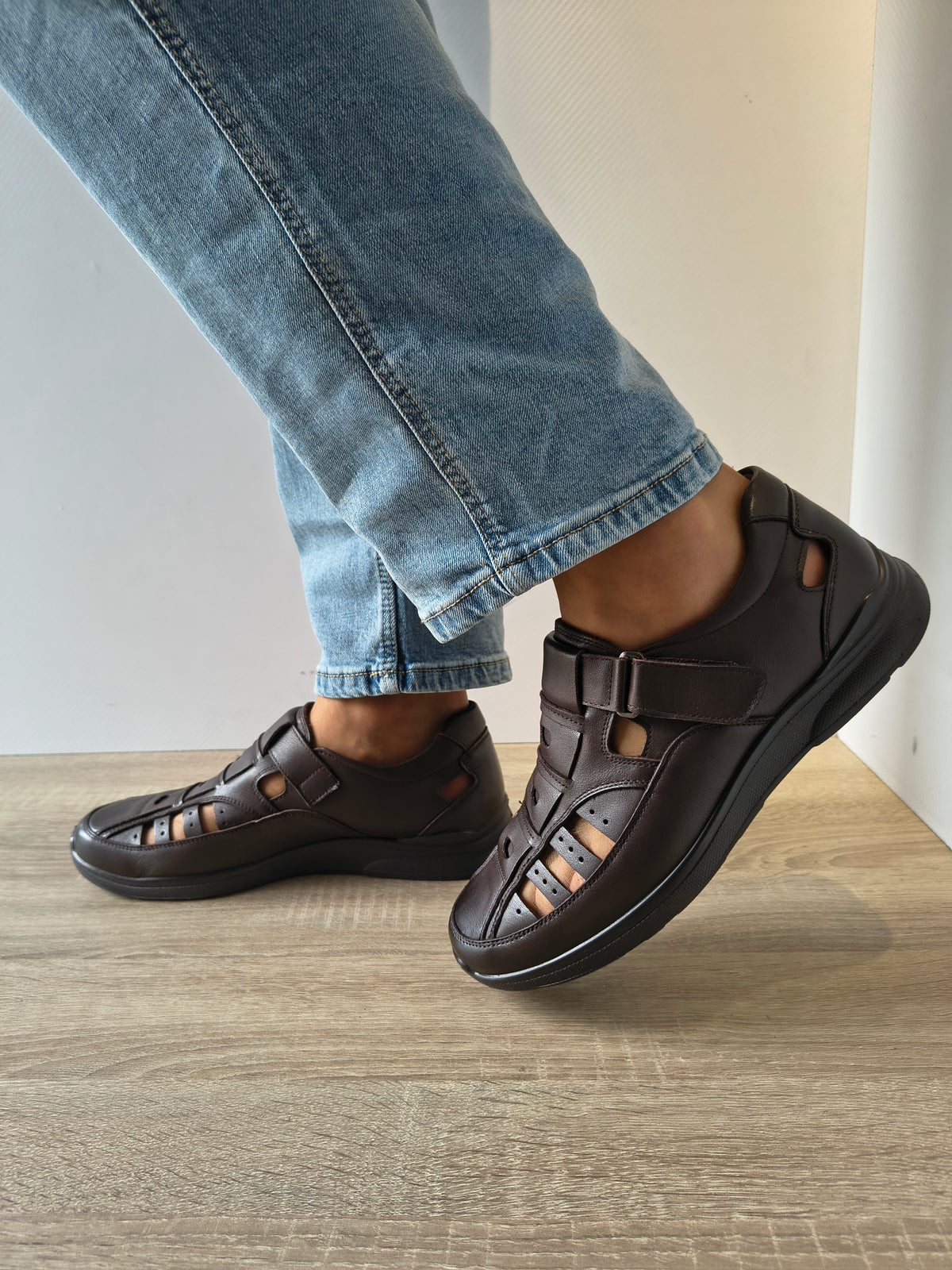 PANTOFI PERFORATI BARBATI MELS 232704 MARO INCHIS - imagine 4