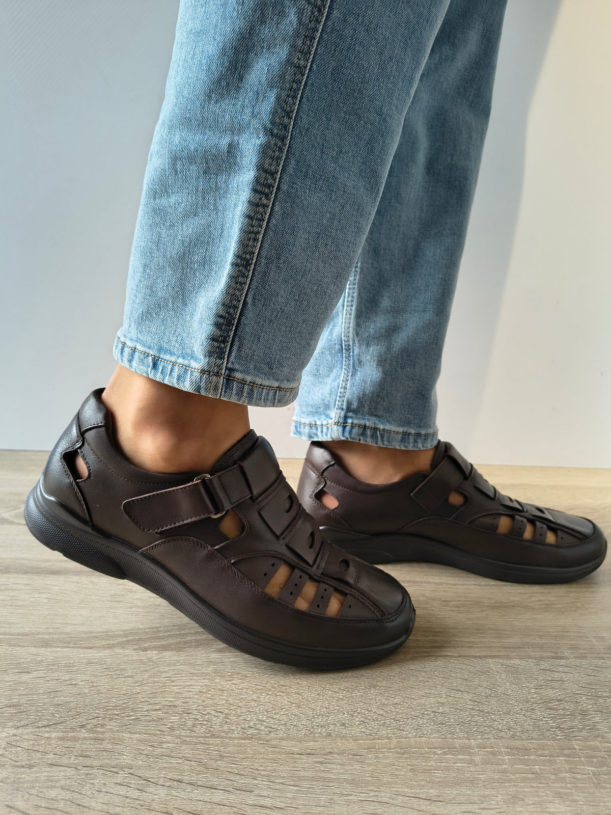 PANTOFI PERFORATI BARBATI MELS 232704 MARO INCHIS - imagine 2