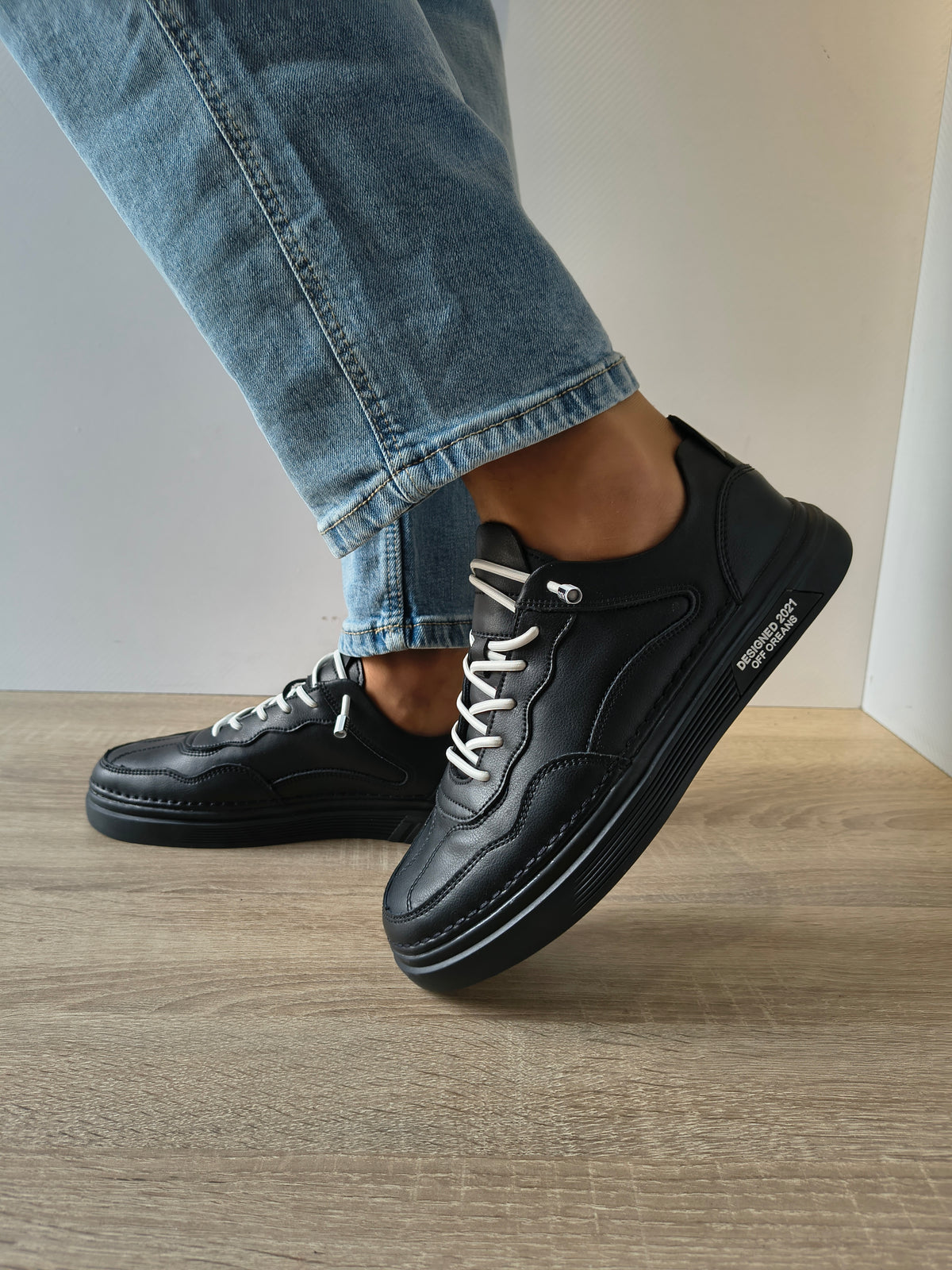 PANTOFI CASUAL BARBATI MELS 6023 NEGRU - imagine 4