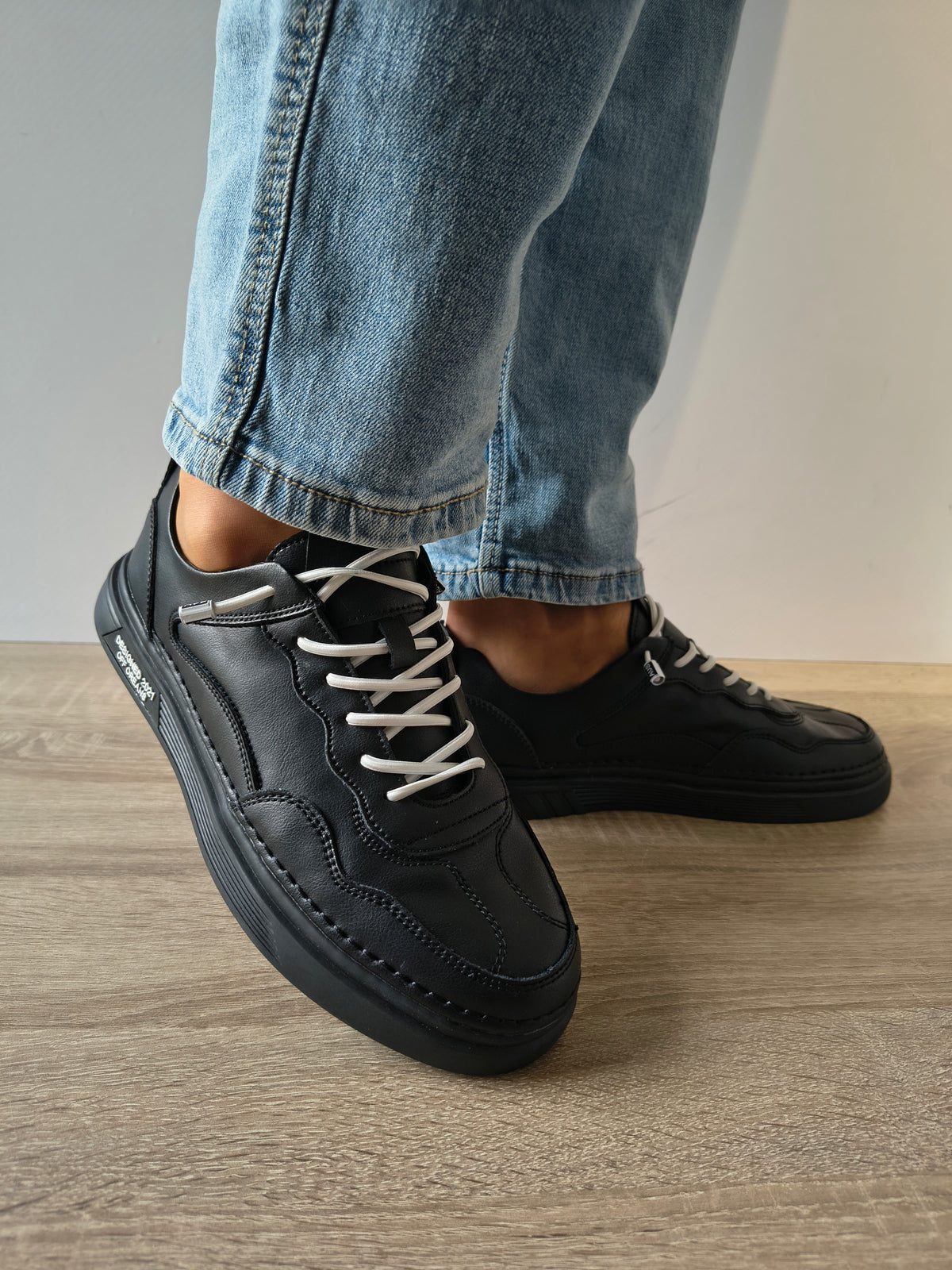 PANTOFI CASUAL BARBATI MELS 6023 NEGRU - imagine 3