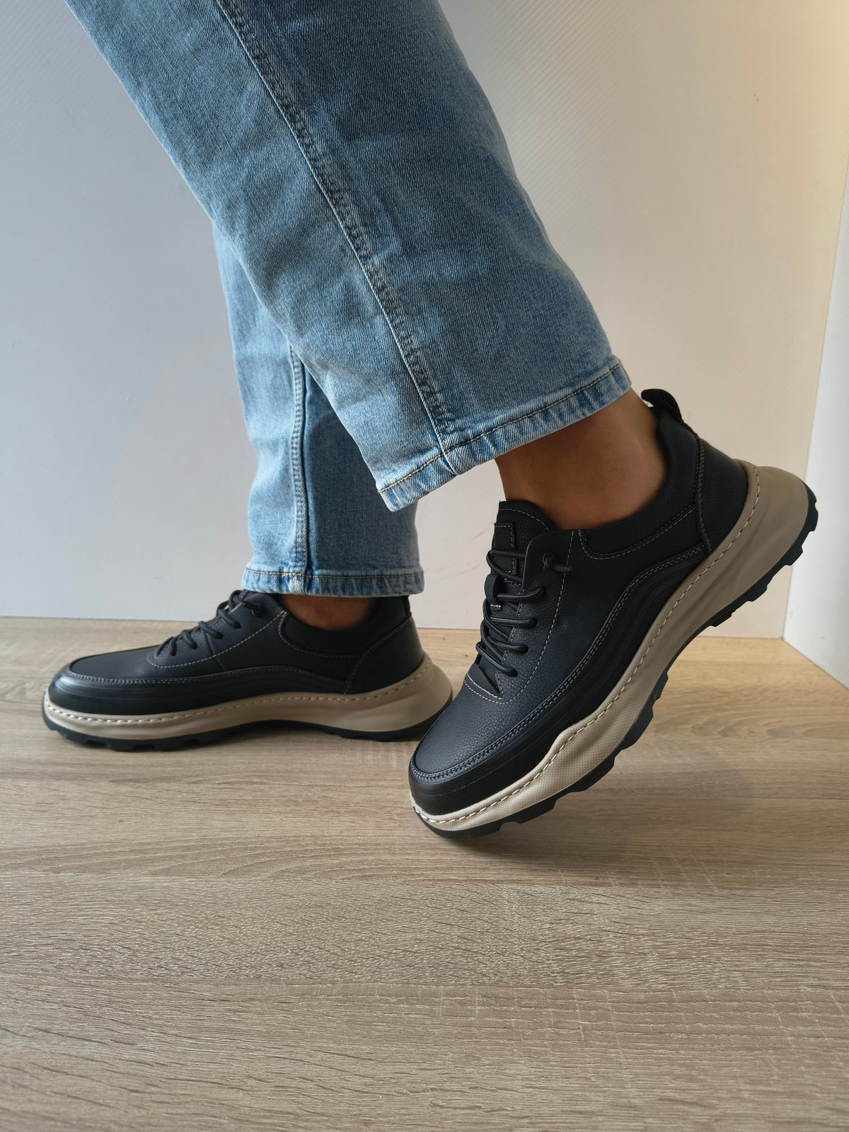 PANTOFI CASUAL BARBATI MELS A93280 NEGRU - imagine 4