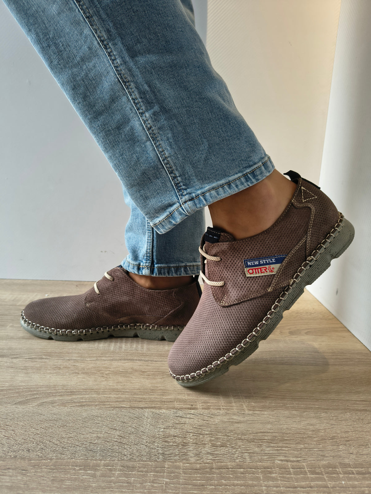 PANTOFI CASUAL BARBATI OTTER OT2818 14-I GREY SUEDE - imagine 4