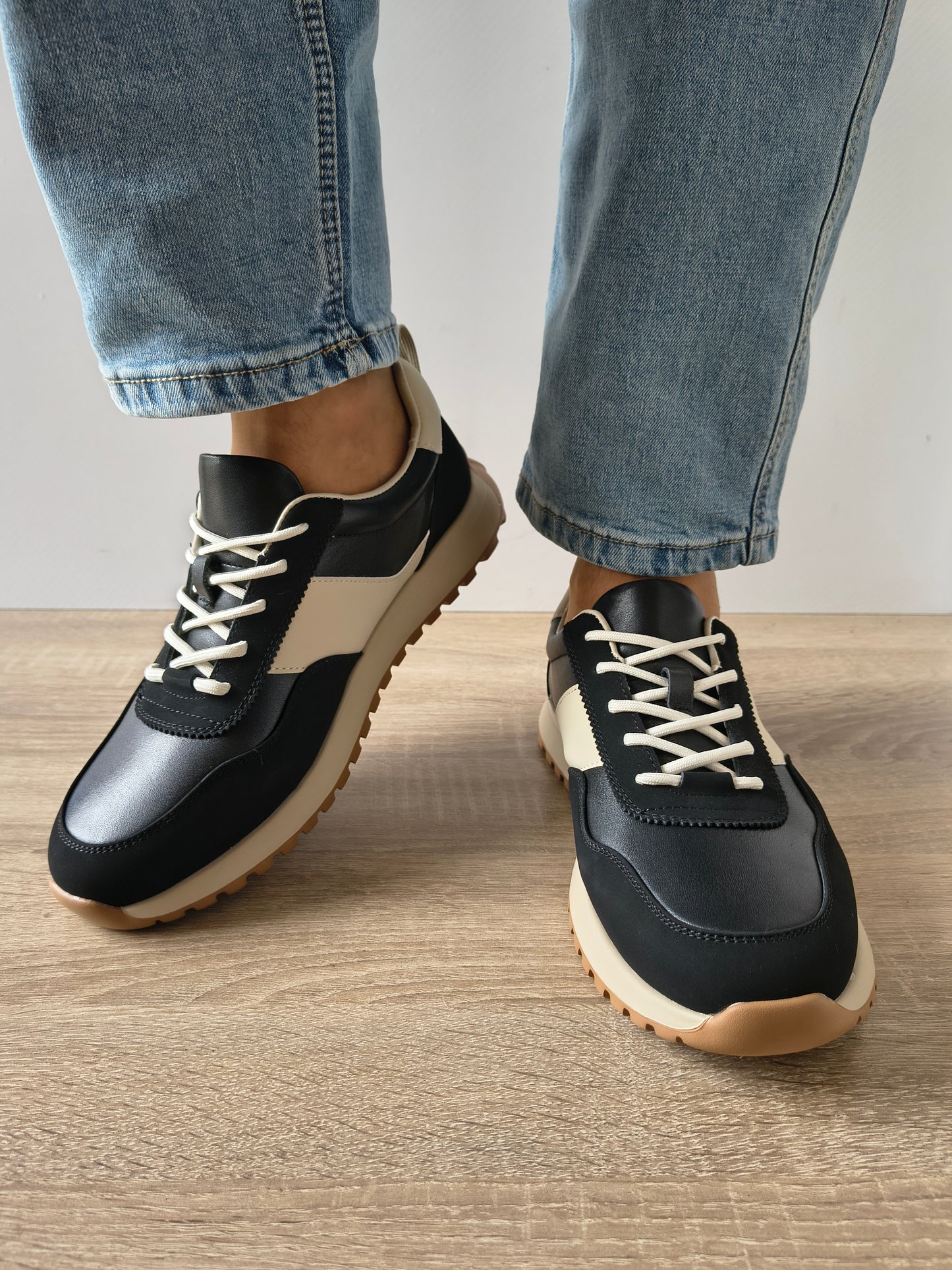 PANTOFI SPORT BARBATI FRANCO GERARDO 5309 NEGRU/CREM