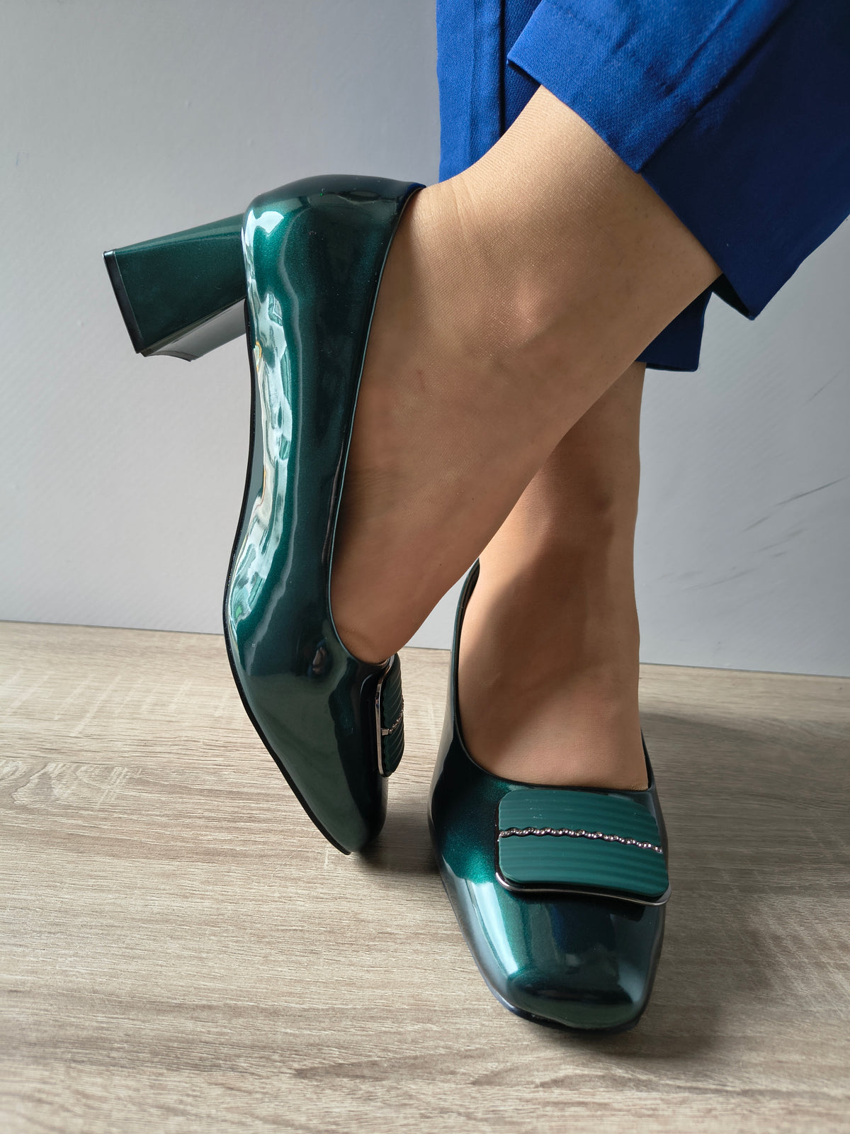 PANTOFI ELEGANTI DAMA FORMAZIONE TP2377-6 VERDE LAC - imagine 3