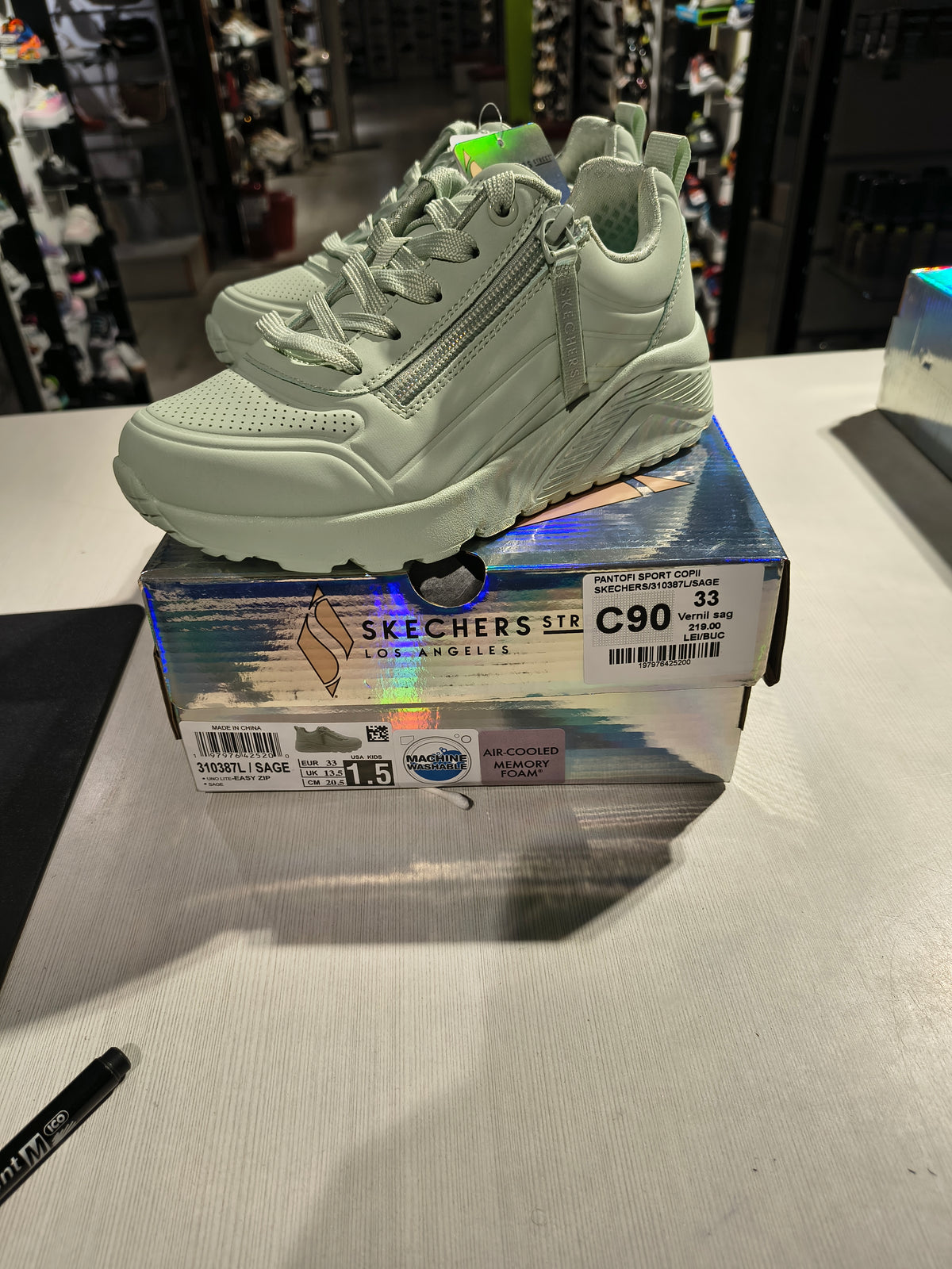 PANTOFI SPORT COPII SKECHERS 310387L SAGE VERNIL SAGE - imagine 3