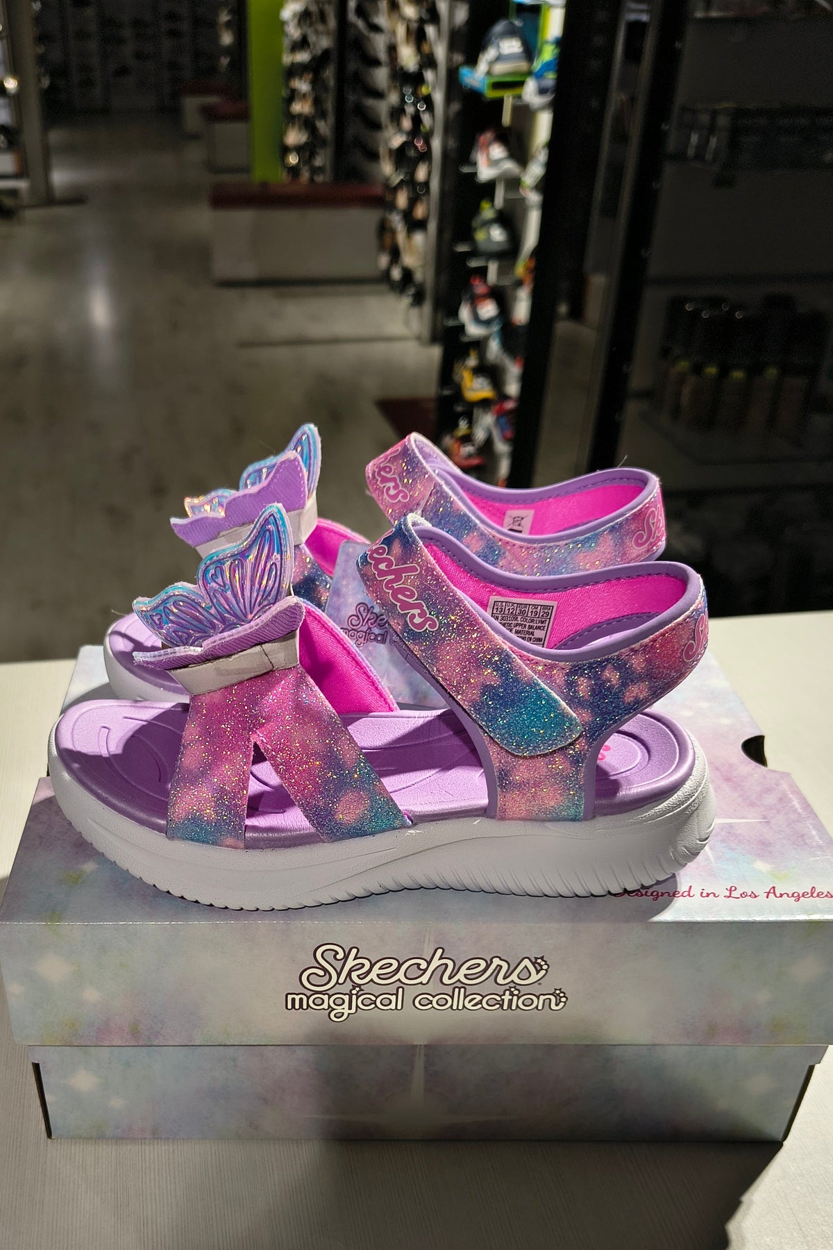 SANDALE COPII SKECHERS 303109L LVMT LAVANDA + COMB - imagine 2