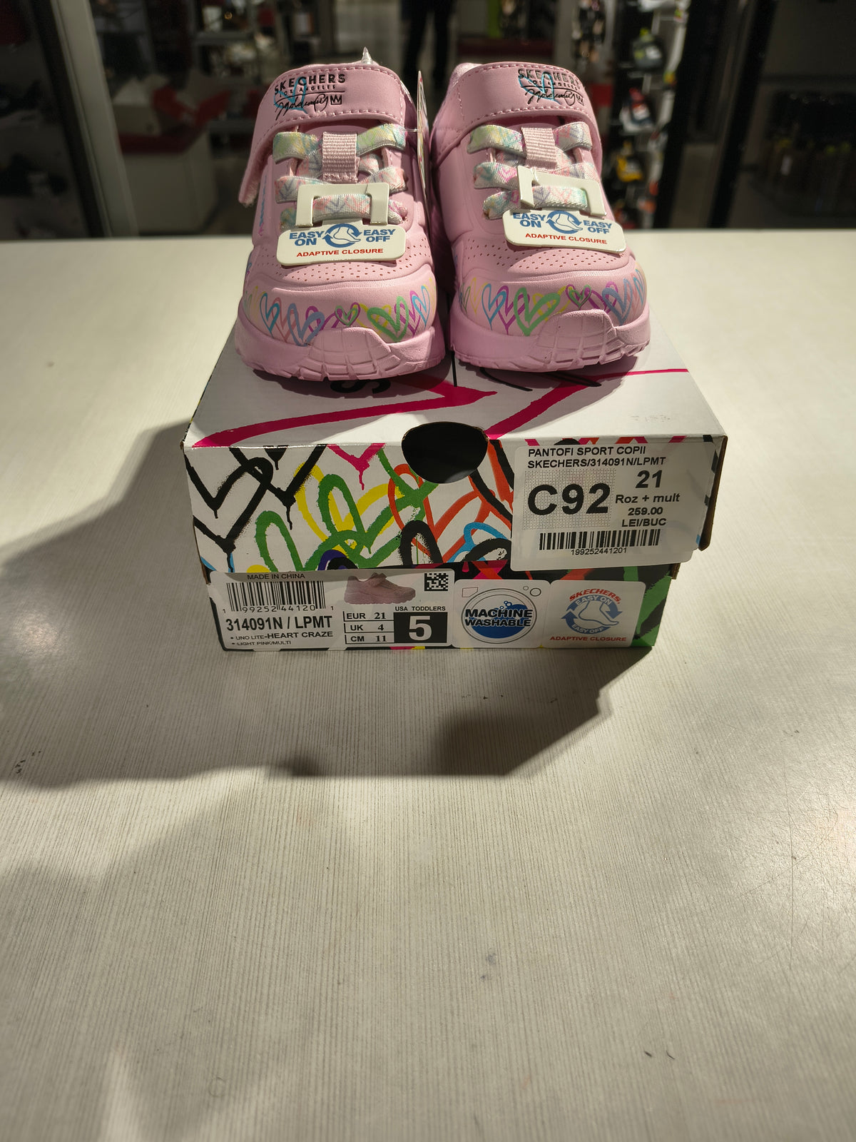 PANTOFI SPORT COPII SKECHERS 314091N LPMT ROZ + MULTICOLOR - imagine 3
