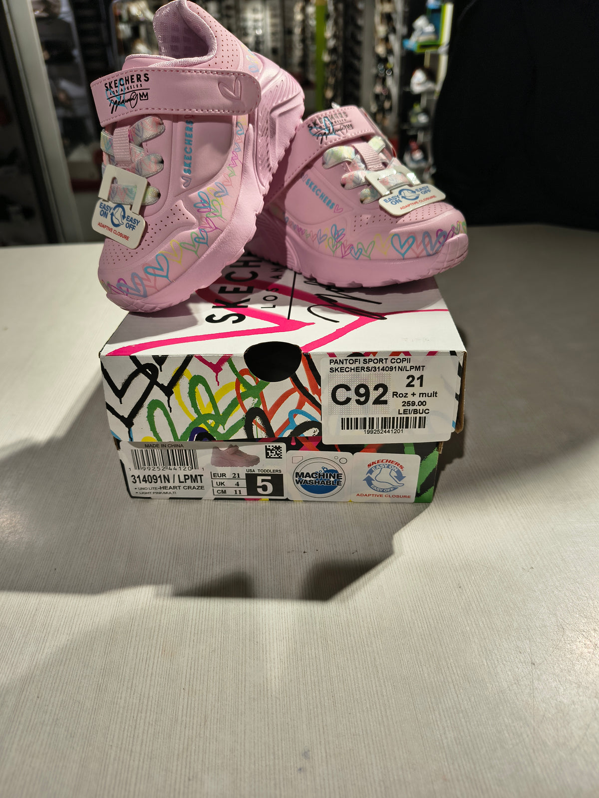 PANTOFI SPORT COPII SKECHERS 314091N LPMT ROZ + MULTICOLOR - imagine 4