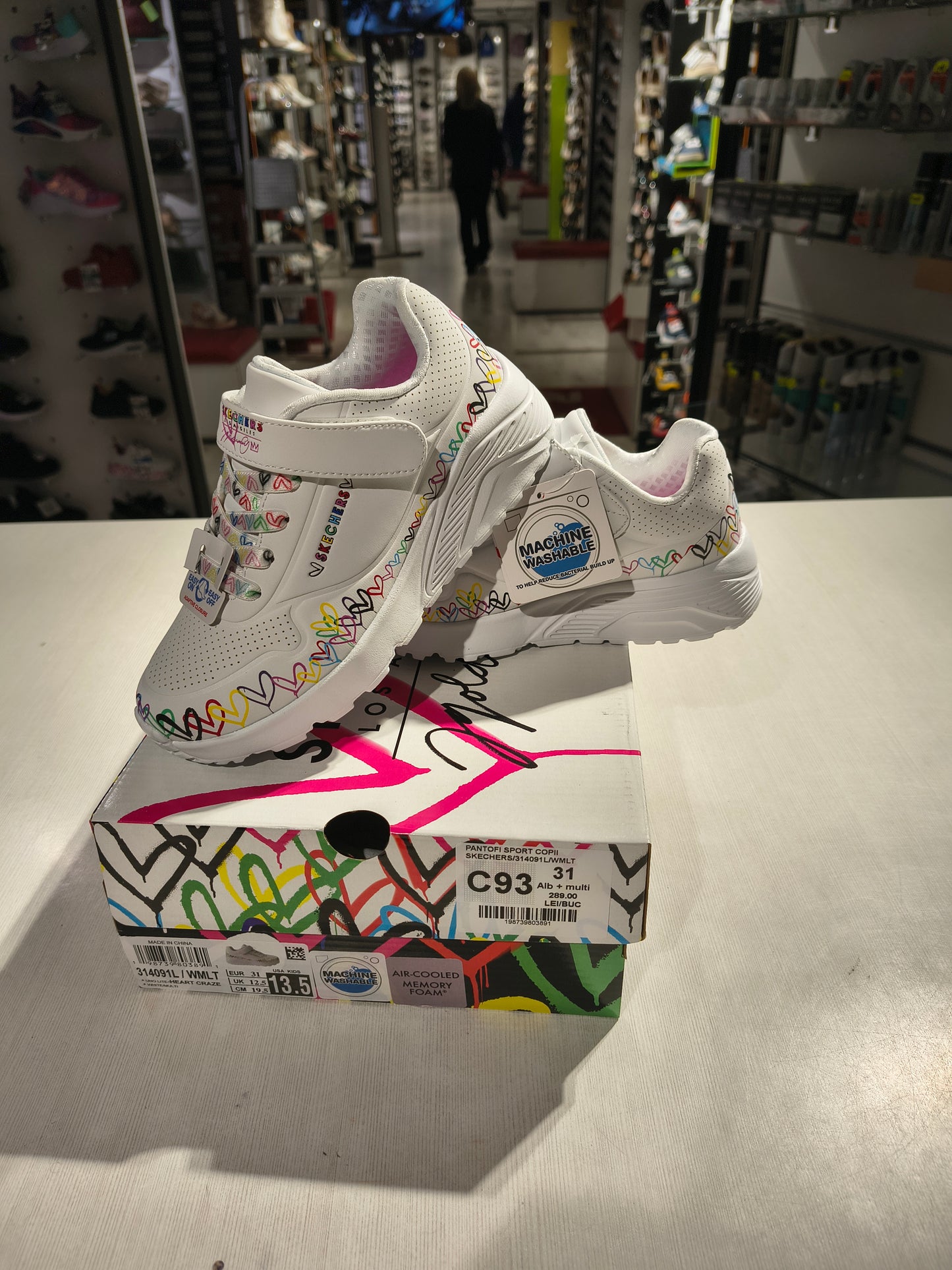 PANTOFI SPORT COPII SKECHERS 314091L WMLT ALB + MULTICOLOR