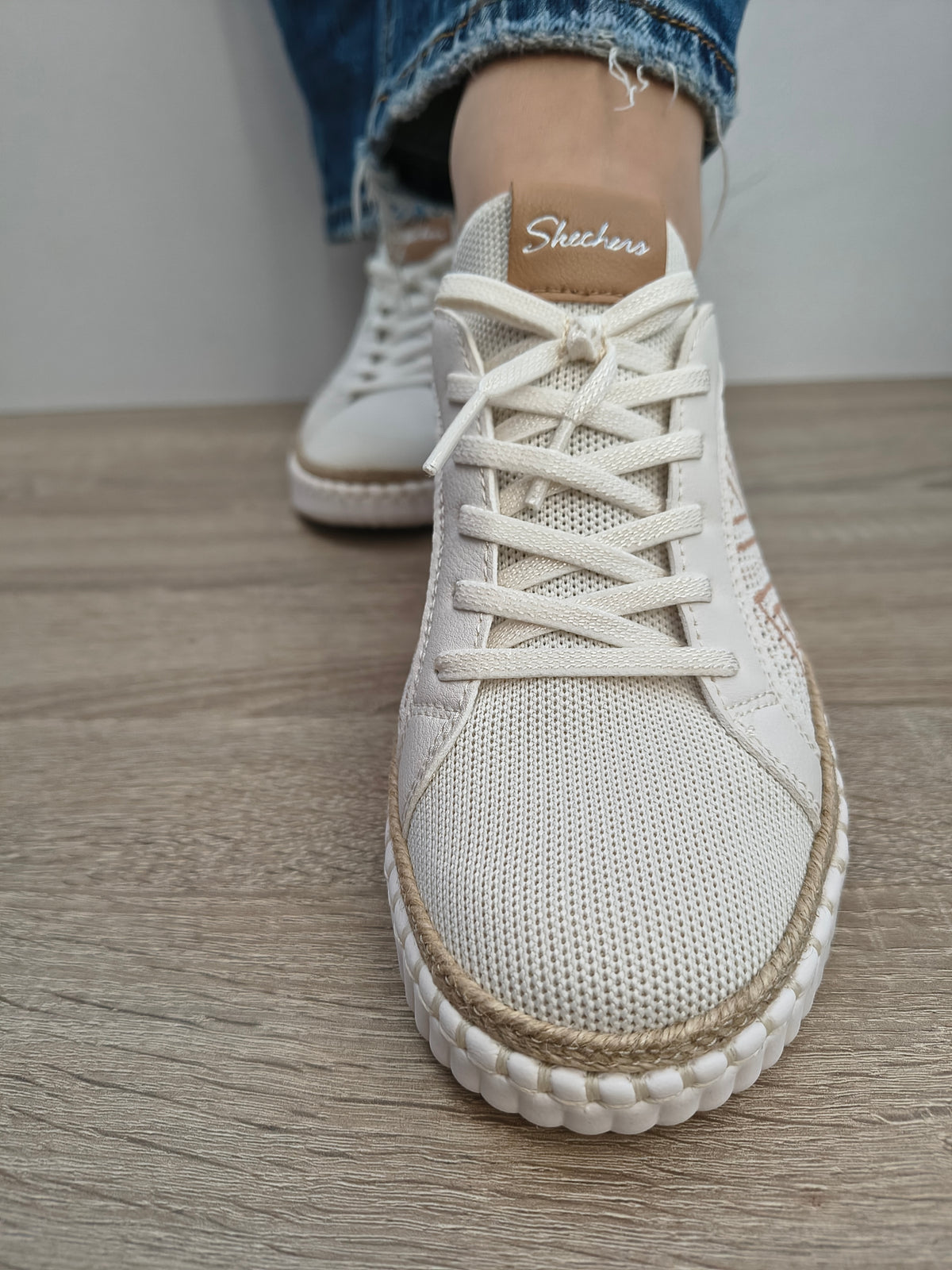 PANTOFI CASUAL DAMĂ SKECHERS 100716 OFWT CREM - imagine 4