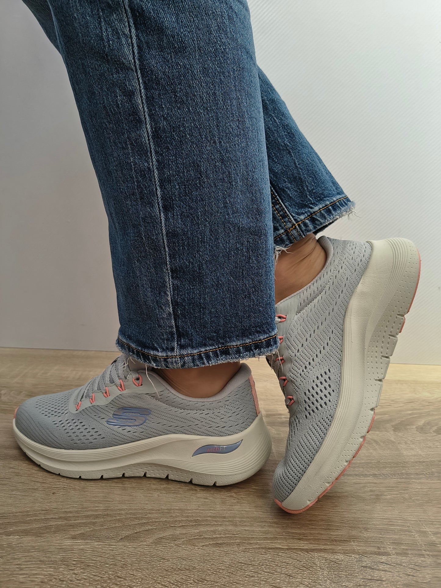 Pantofi Sport Damă Skechers 150051 Lgmt Gri Deschis - Textil