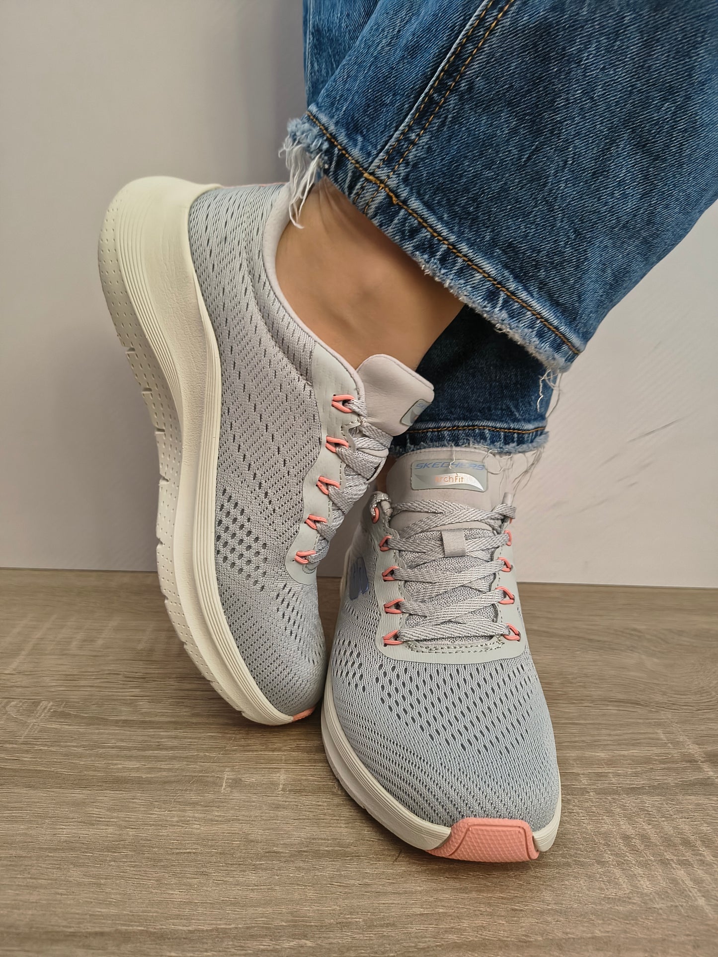 Pantofi Sport Damă Skechers 150051 Lgmt Gri Deschis - Textil